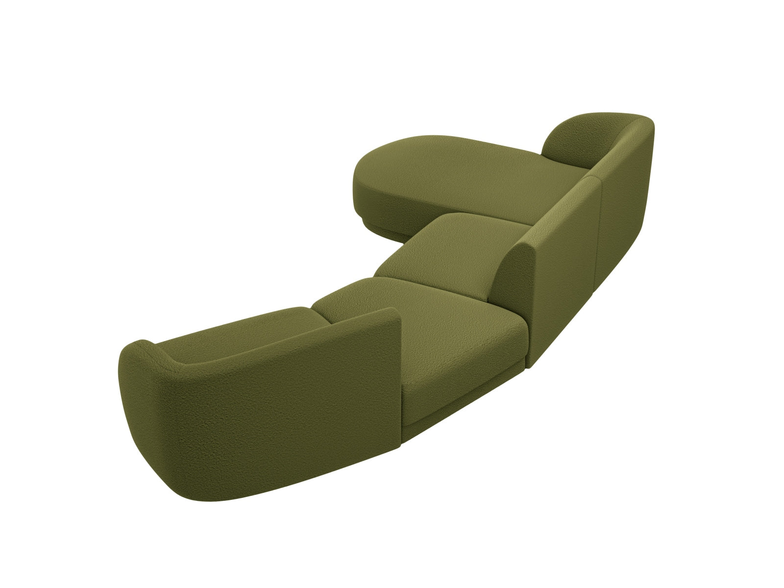 Miley Modulares Sofa links 4 Sitzer in Dark Olive Green präsentiert im Onlineshop von KAQTU Design AG. L-Sofa links ist von Micadoni