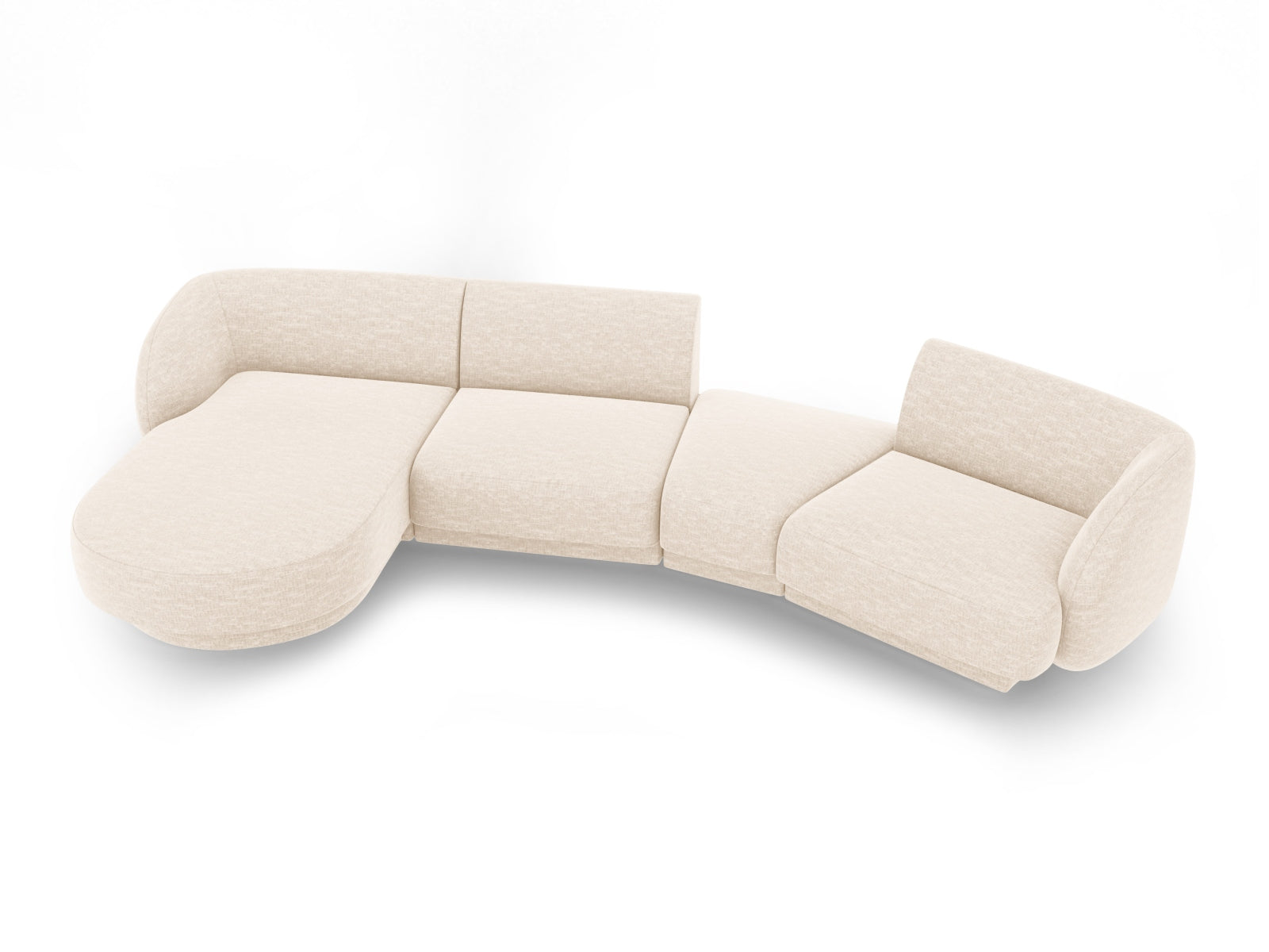 Miley Modulares Sofa links 4 Sitzer in Light Beige präsentiert im Onlineshop von KAQTU Design AG. L-Sofa links ist von Micadoni