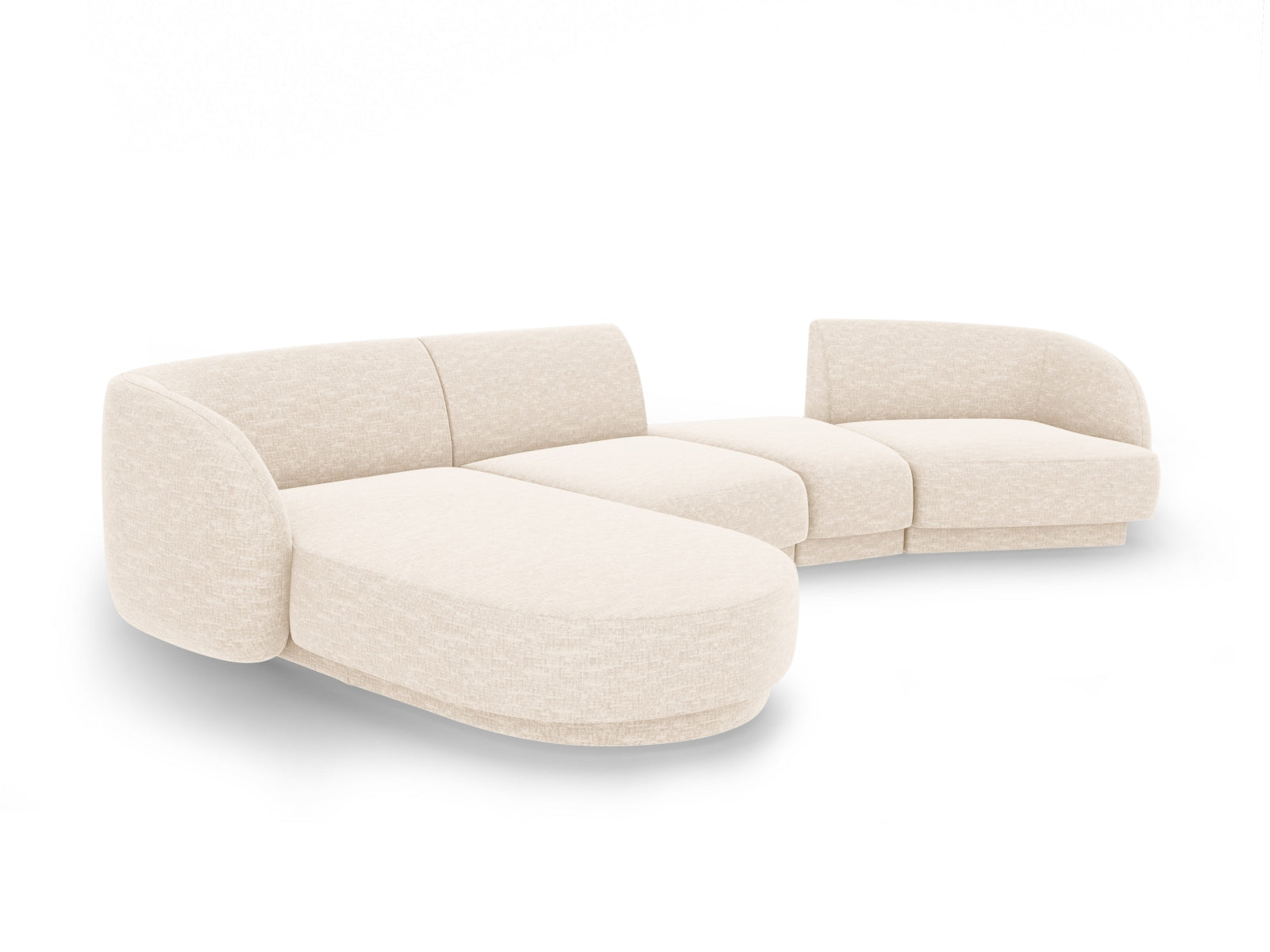 Miley Modulares Sofa links 4 Sitzer in Light Beige präsentiert im Onlineshop von KAQTU Design AG. L-Sofa links ist von Micadoni