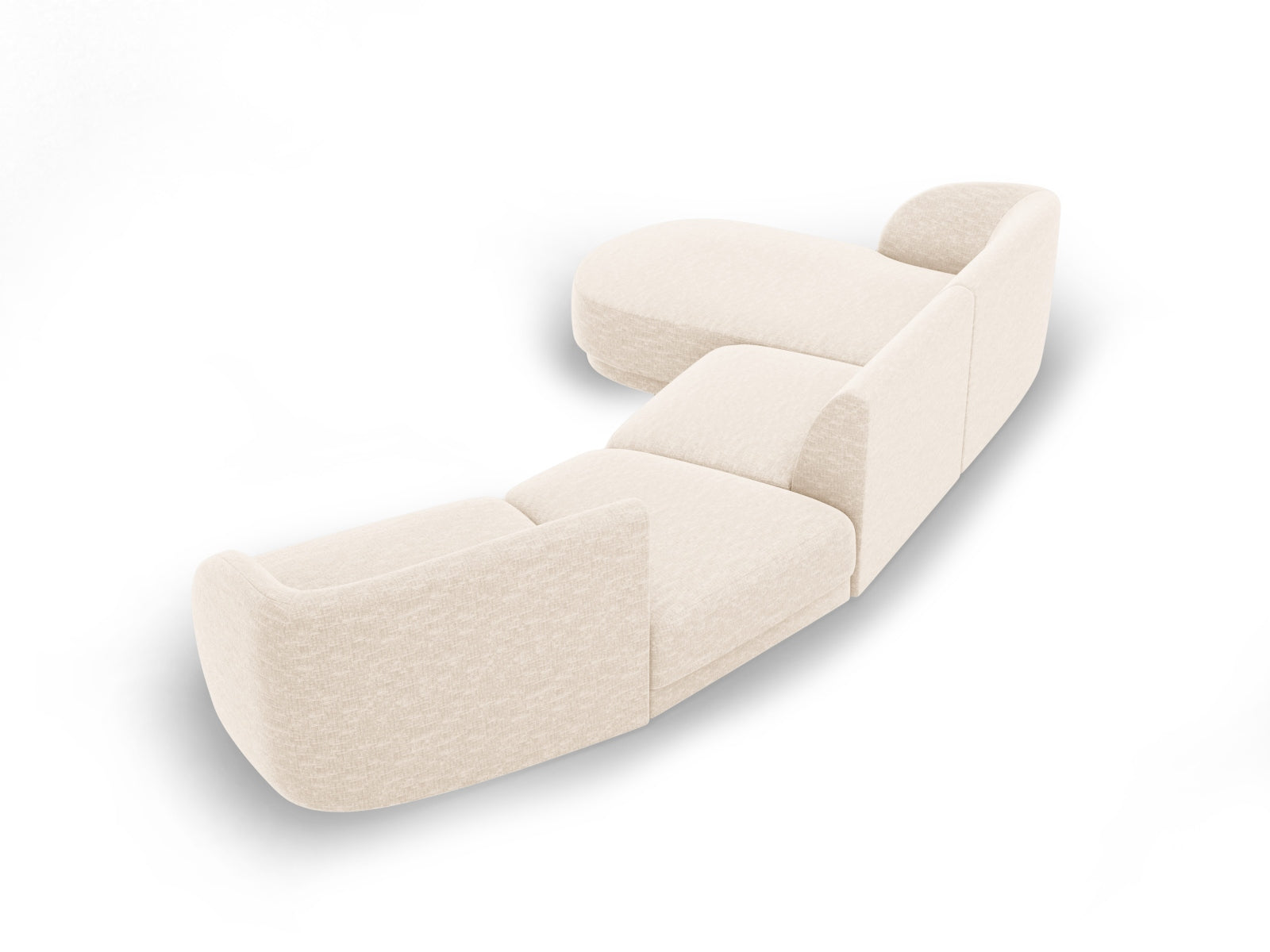 Miley Modulares Sofa links 4 Sitzer in Light Beige präsentiert im Onlineshop von KAQTU Design AG. L-Sofa links ist von Micadoni