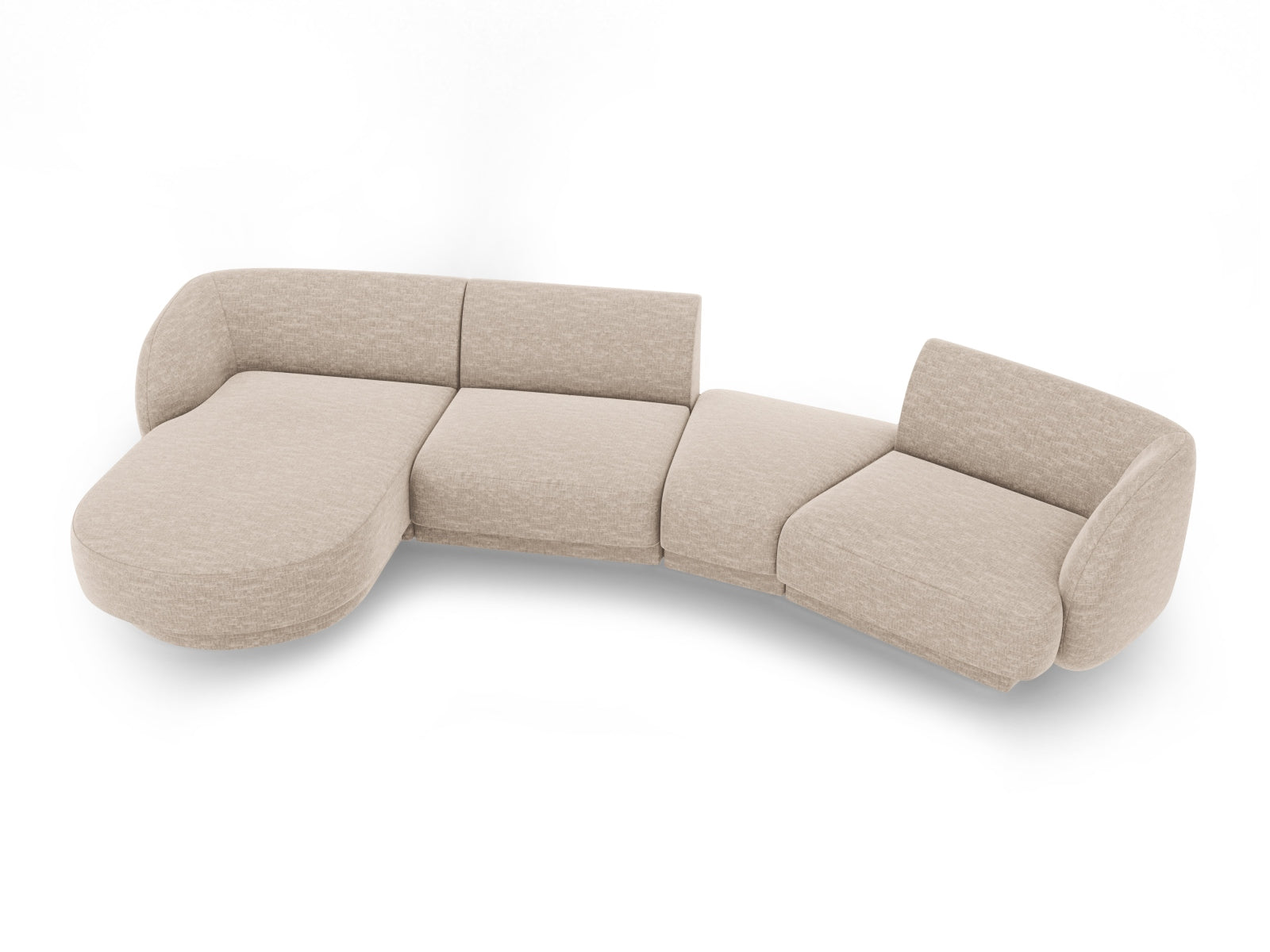 Miley Modulares Sofa links 4 Sitzer in Beige präsentiert im Onlineshop von KAQTU Design AG. L-Sofa links ist von Micadoni
