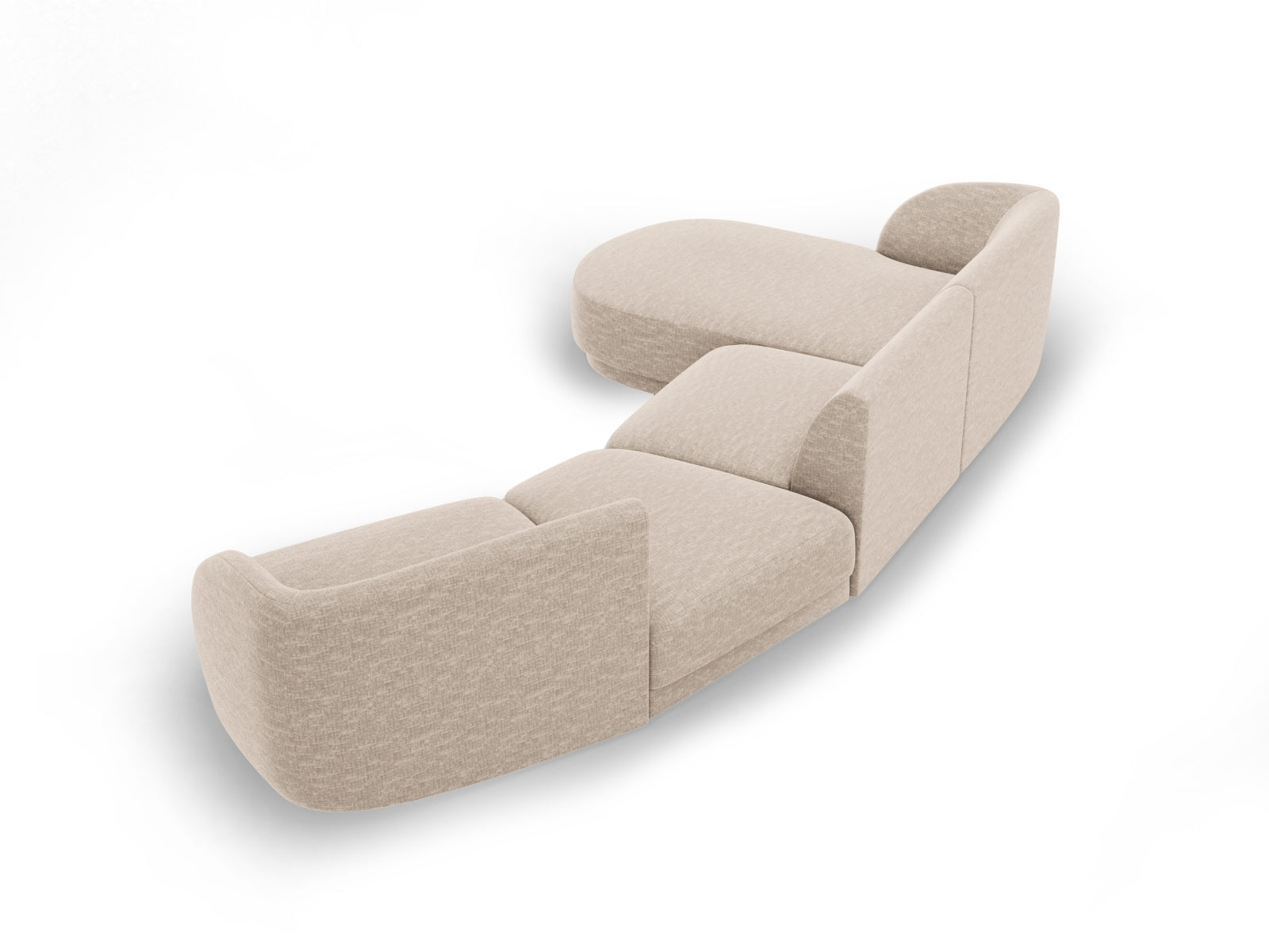 Miley Modulares Sofa links 4 Sitzer in Beige präsentiert im Onlineshop von KAQTU Design AG. L-Sofa links ist von Micadoni