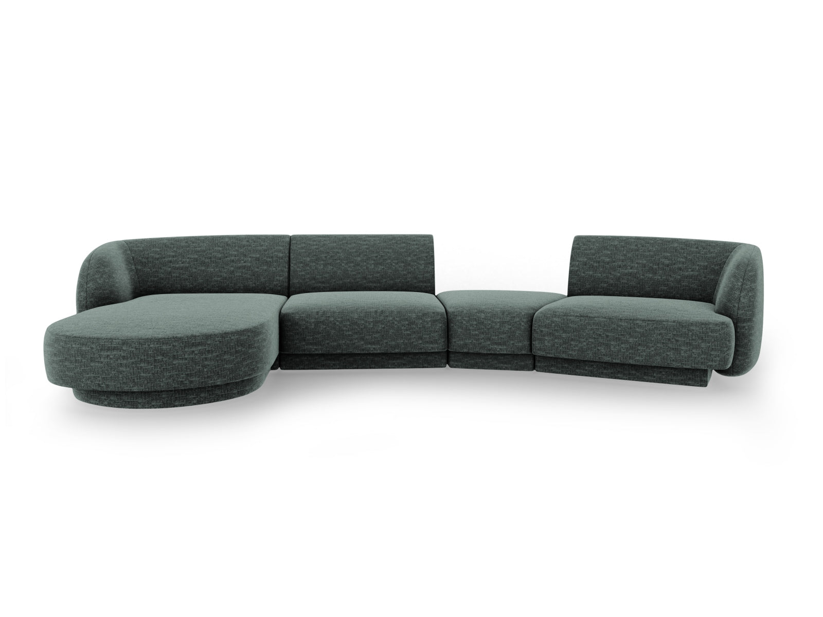 Miley Modulares Sofa links 4 Sitzer in Petrol präsentiert im Onlineshop von KAQTU Design AG. L-Sofa links ist von Micadoni
