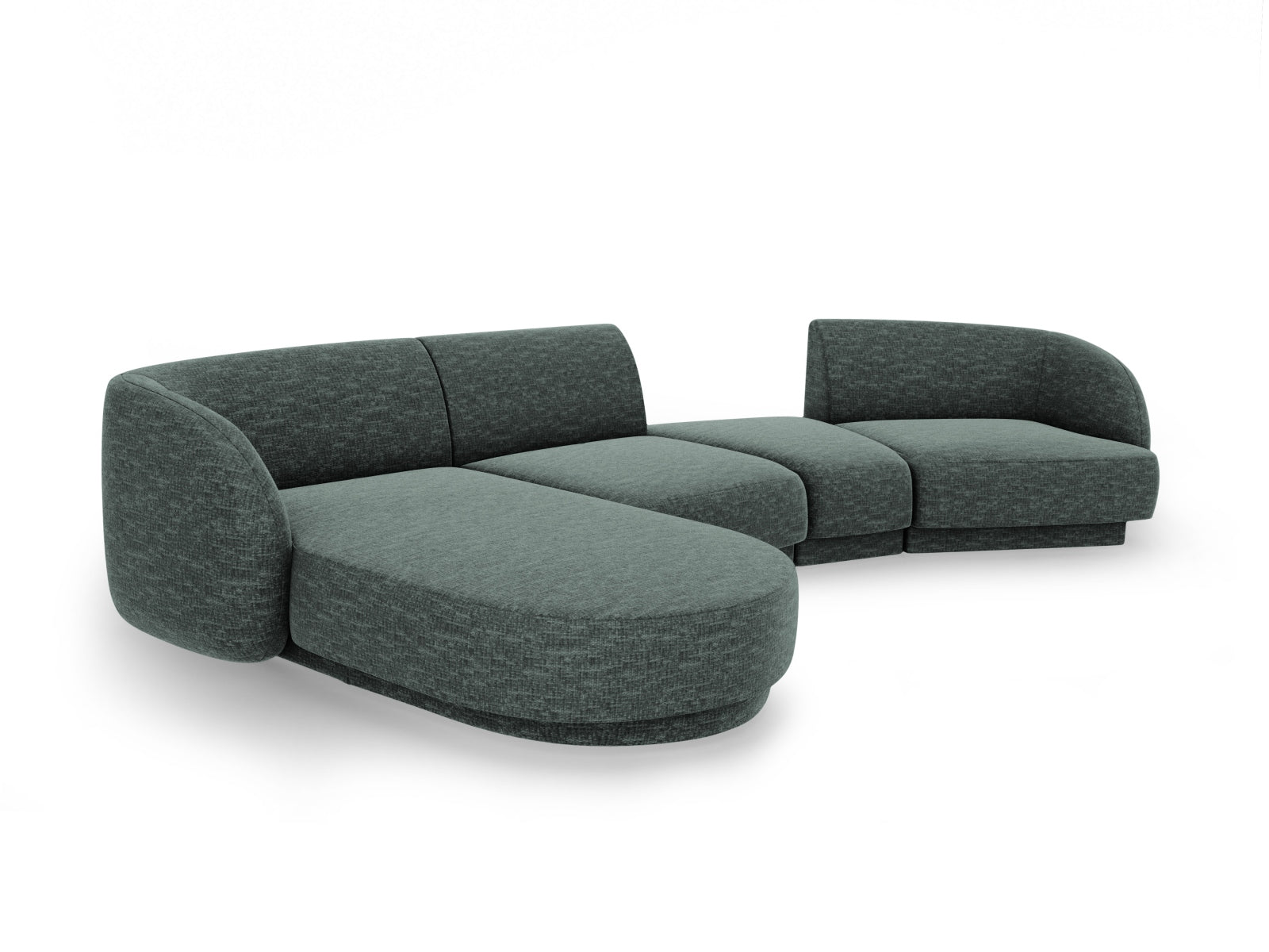 Miley Modulares Sofa links 4 Sitzer in Petrol präsentiert im Onlineshop von KAQTU Design AG. L-Sofa links ist von Micadoni
