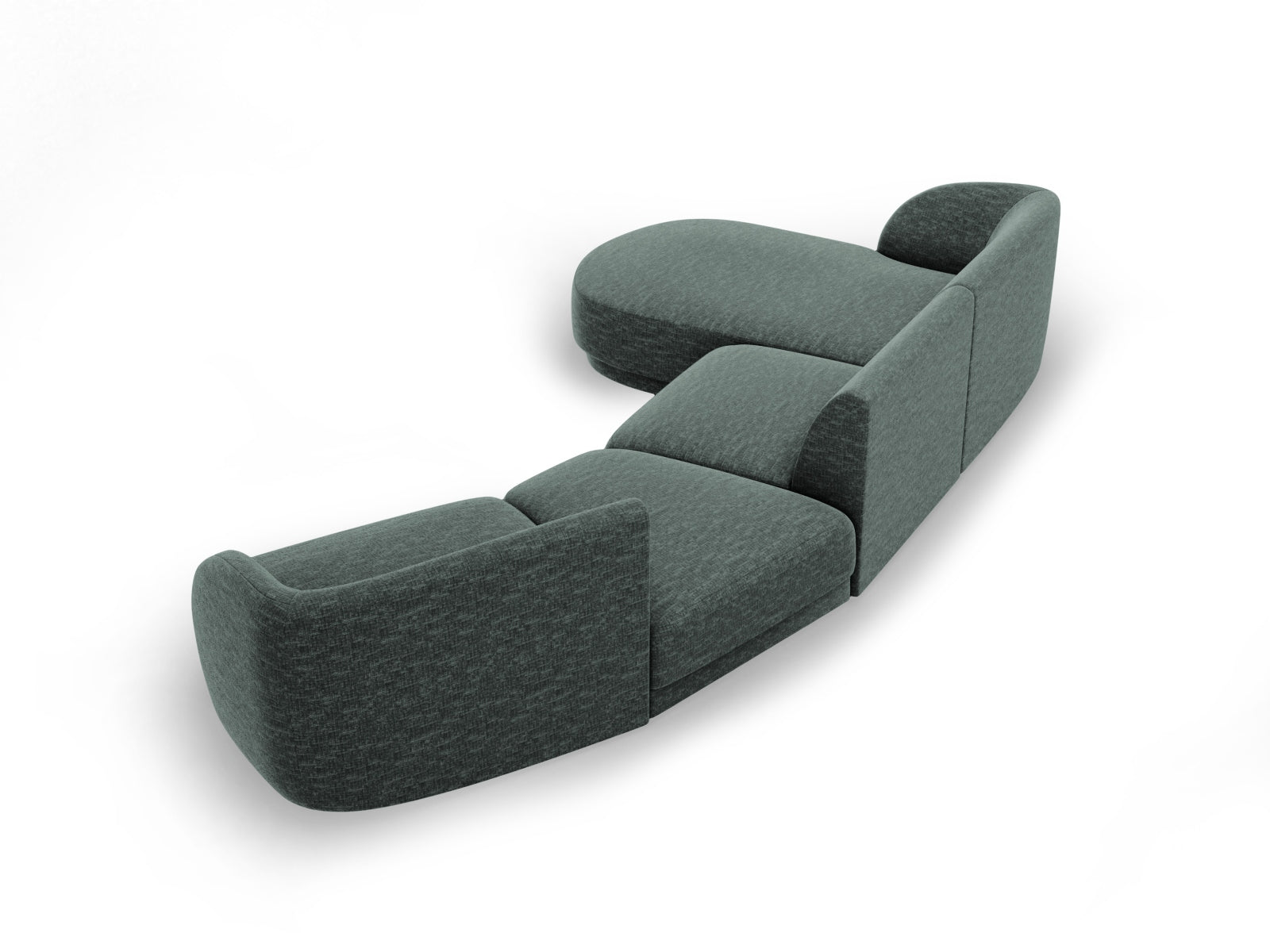 Miley Modulares Sofa links 4 Sitzer in Petrol präsentiert im Onlineshop von KAQTU Design AG. L-Sofa links ist von Micadoni