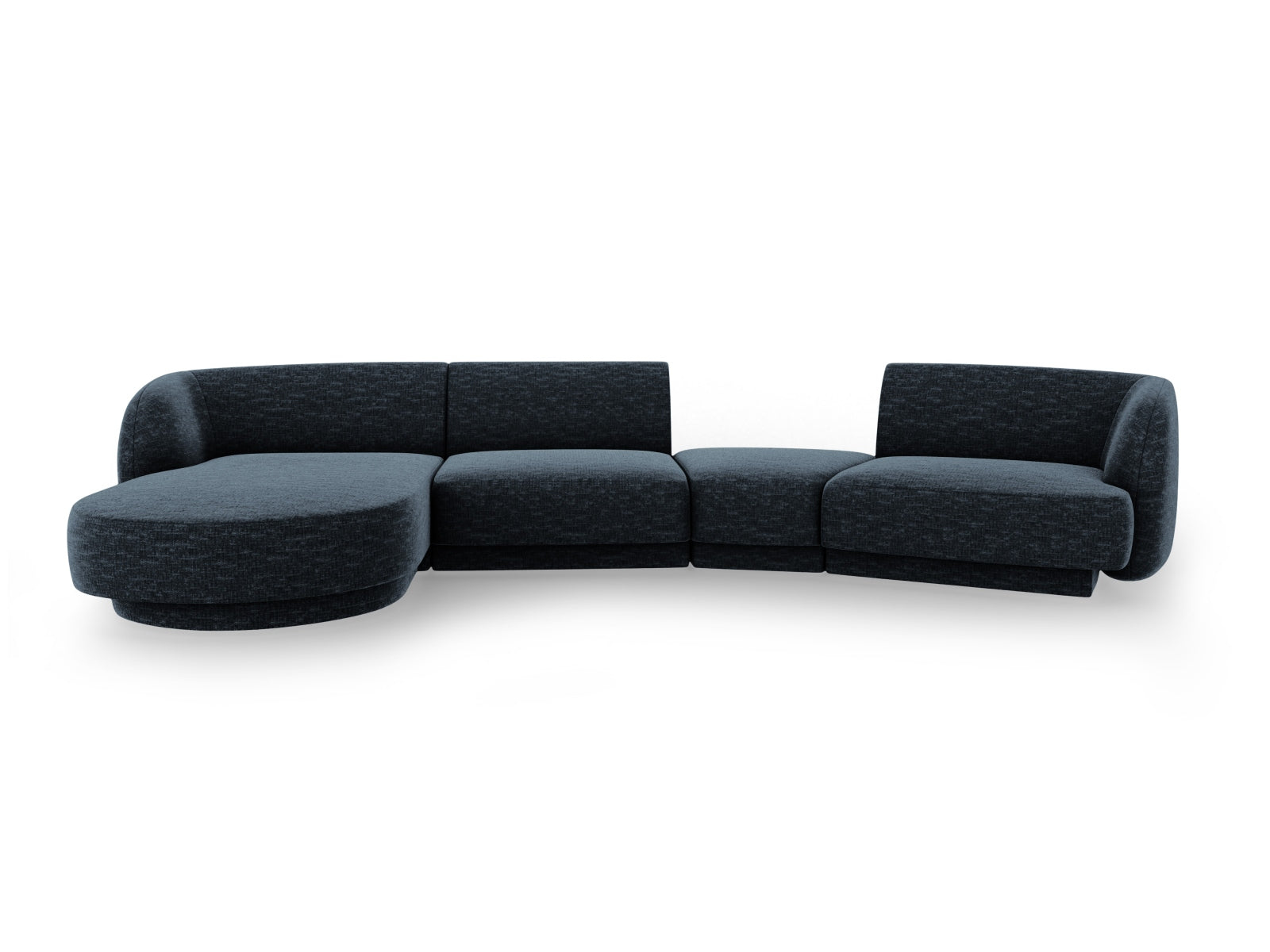 Miley Modulares Sofa links 4 Sitzer in Royal Blue präsentiert im Onlineshop von KAQTU Design AG. L-Sofa links ist von Micadoni