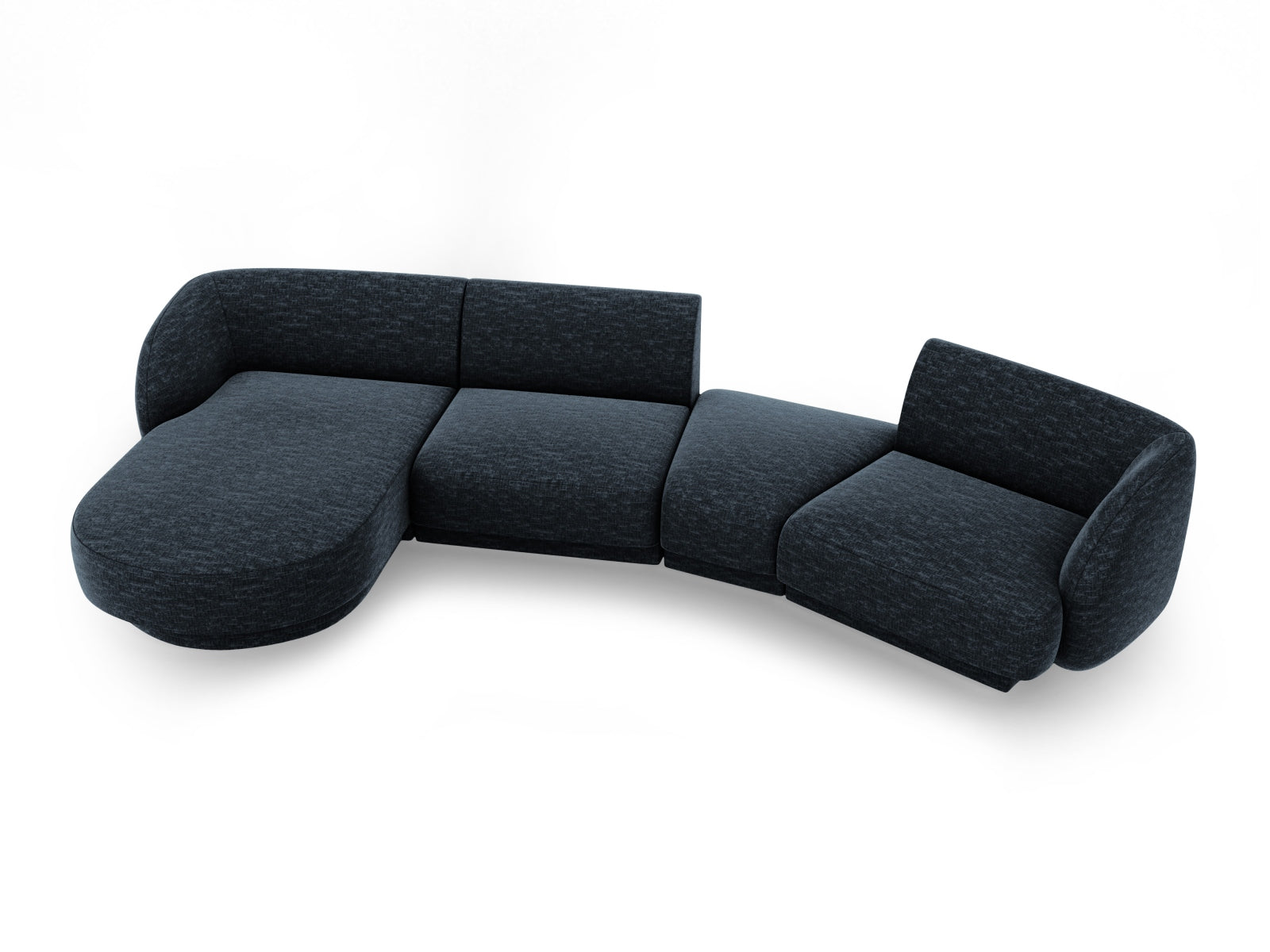 Miley Modulares Sofa links 4 Sitzer in Royal Blue präsentiert im Onlineshop von KAQTU Design AG. L-Sofa links ist von Micadoni