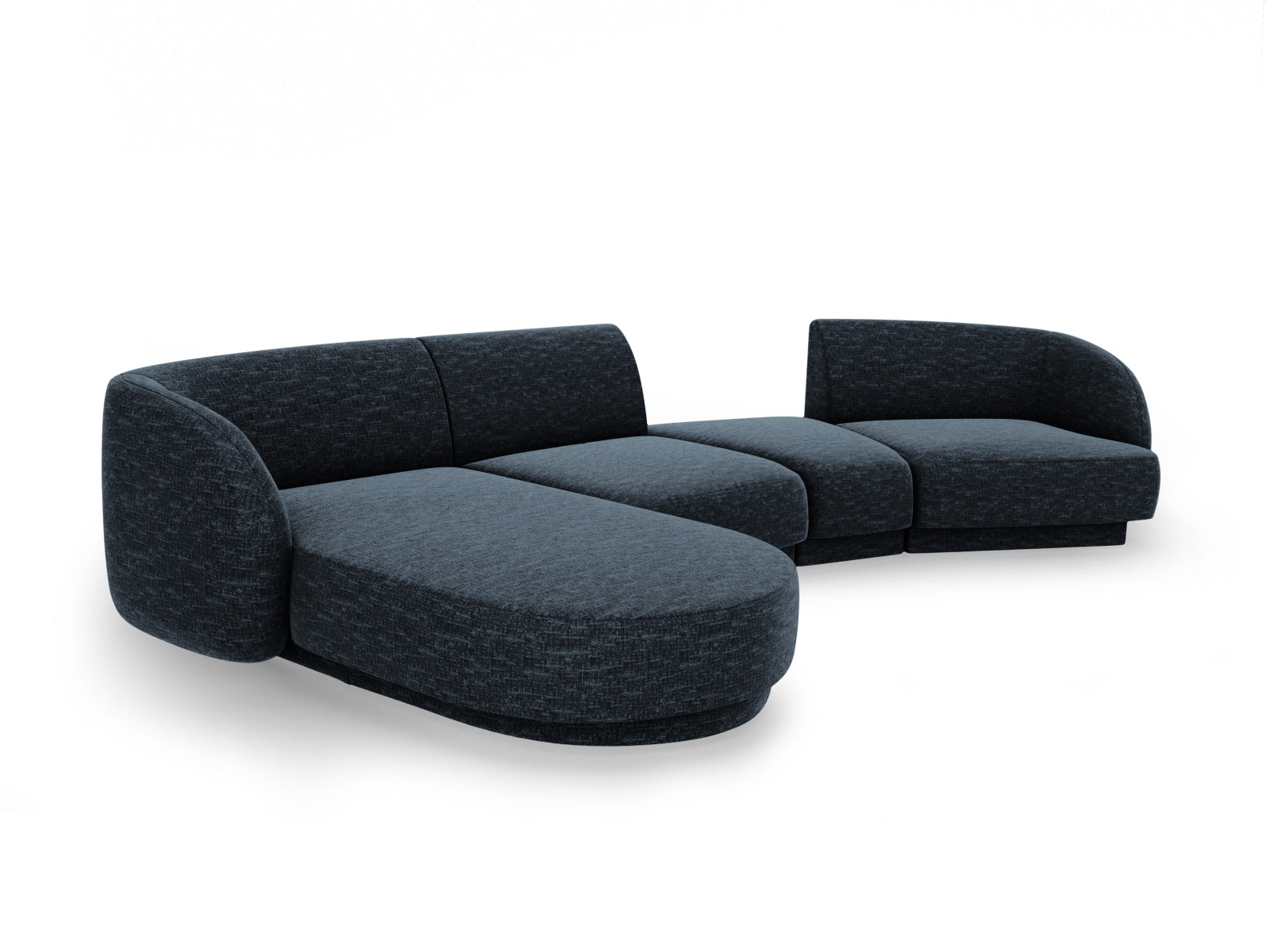 Miley Modulares Sofa links 4 Sitzer in Royal Blue präsentiert im Onlineshop von KAQTU Design AG. L-Sofa links ist von Micadoni