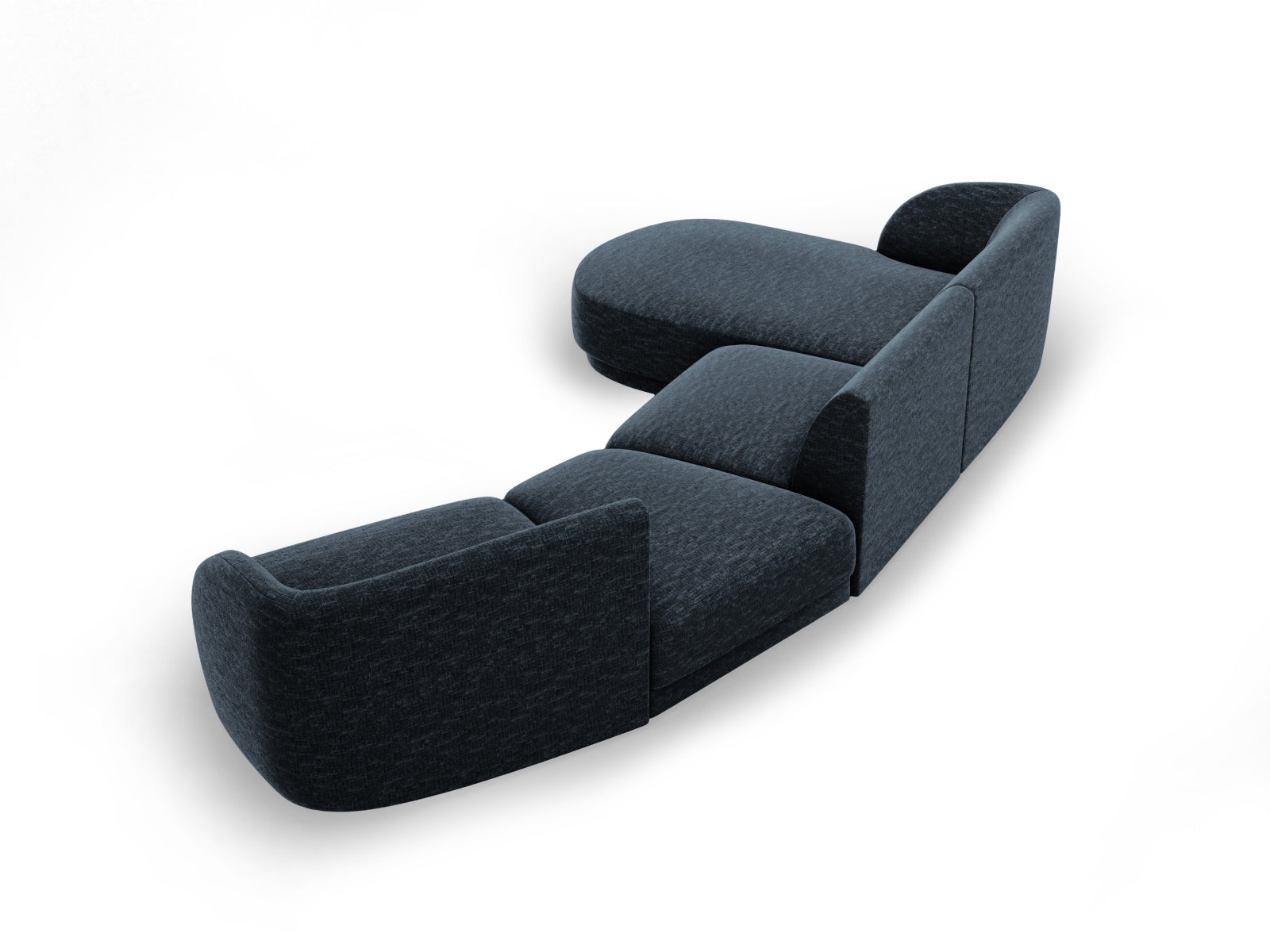 Miley Modulares Sofa links 4 Sitzer in Royal Blue präsentiert im Onlineshop von KAQTU Design AG. L-Sofa links ist von Micadoni
