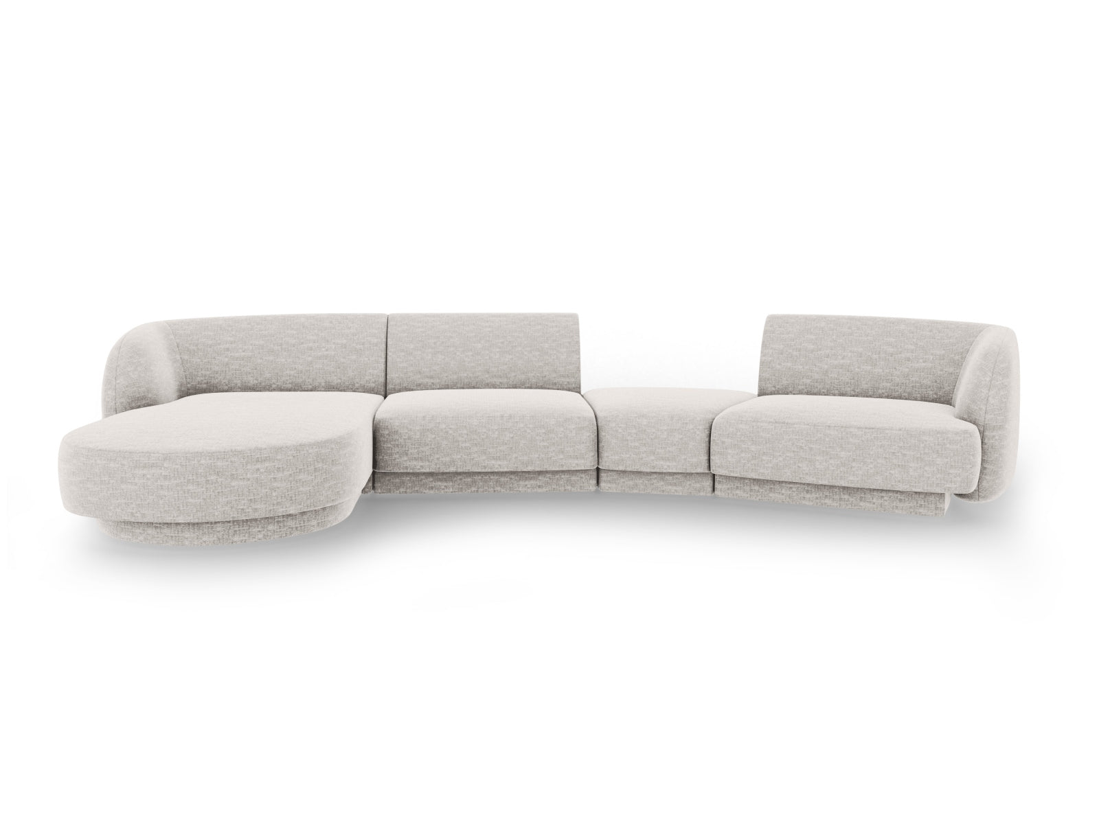 Miley Modulares Sofa links 4 Sitzer in Light Grey präsentiert im Onlineshop von KAQTU Design AG. L-Sofa links ist von Micadoni