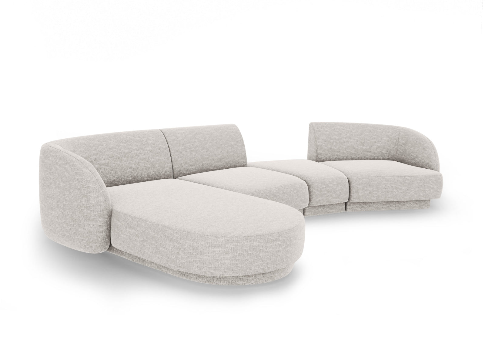 Miley Modulares Sofa links 4 Sitzer in Light Grey präsentiert im Onlineshop von KAQTU Design AG. L-Sofa links ist von Micadoni