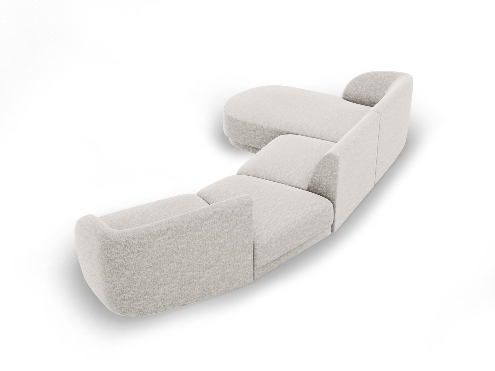 Miley Modulares Sofa links 4 Sitzer in Light Grey präsentiert im Onlineshop von KAQTU Design AG. L-Sofa links ist von Micadoni