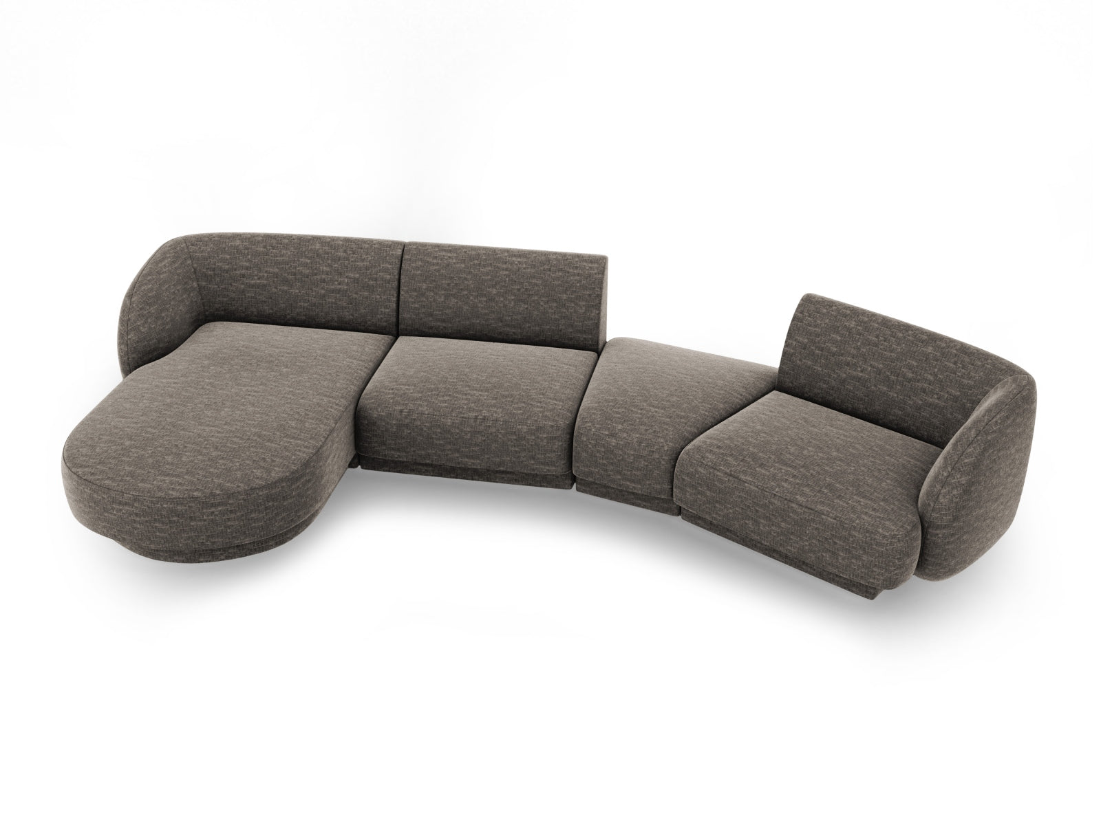 Miley Modulares Sofa links 4 Sitzer in Grey präsentiert im Onlineshop von KAQTU Design AG. L-Sofa links ist von Micadoni