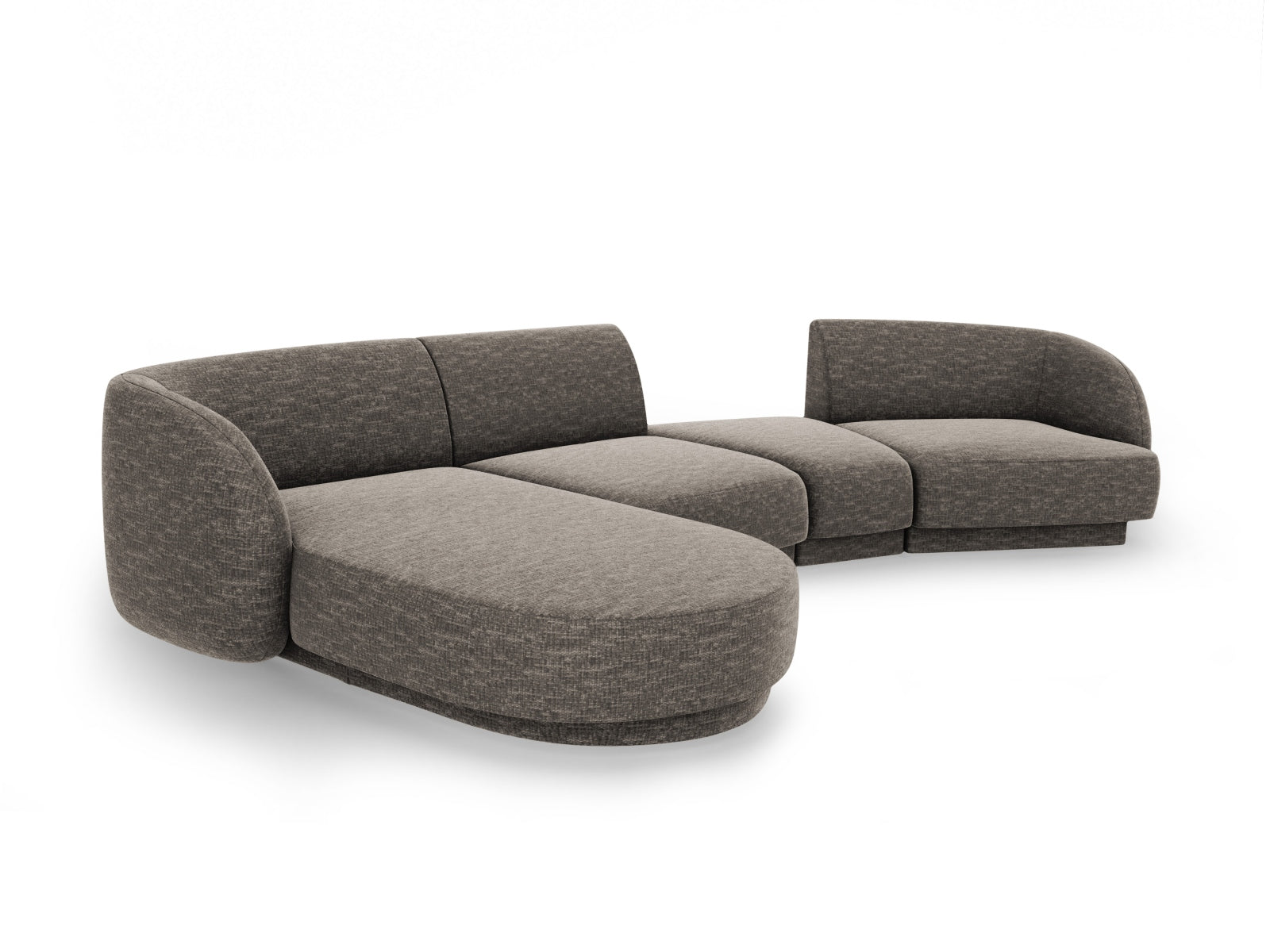 Miley Modulares Sofa links 4 Sitzer in Grey präsentiert im Onlineshop von KAQTU Design AG. L-Sofa links ist von Micadoni
