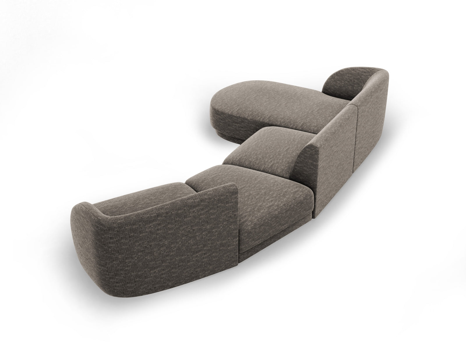 Miley Modulares Sofa links 4 Sitzer in Grey präsentiert im Onlineshop von KAQTU Design AG. L-Sofa links ist von Micadoni