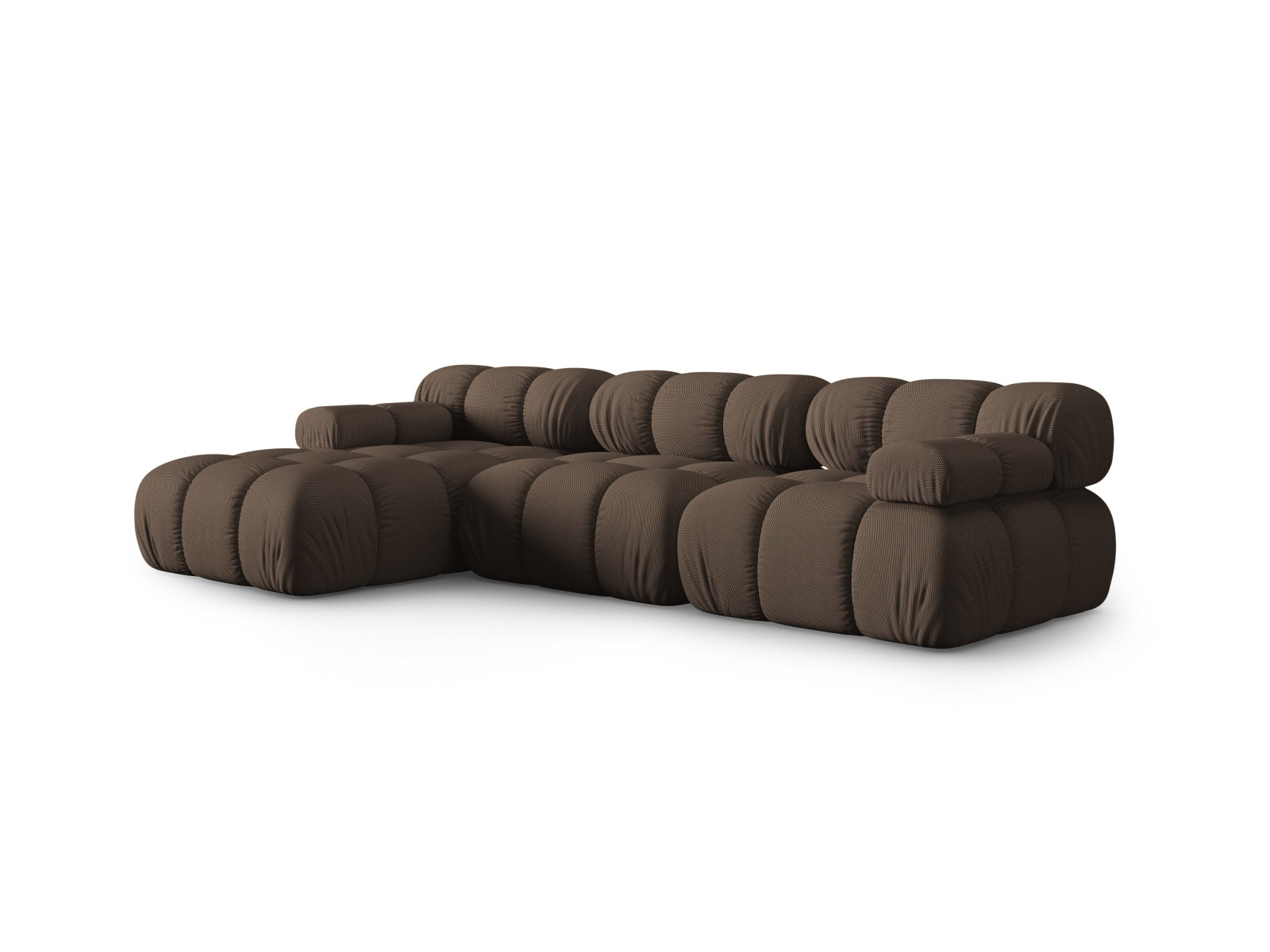 Elegantes Bellis Ecksofa in Braun, 4-Sitzer, 155 cm, ideal für stilvolle Wohnräume, präsentiert von Micadoni.