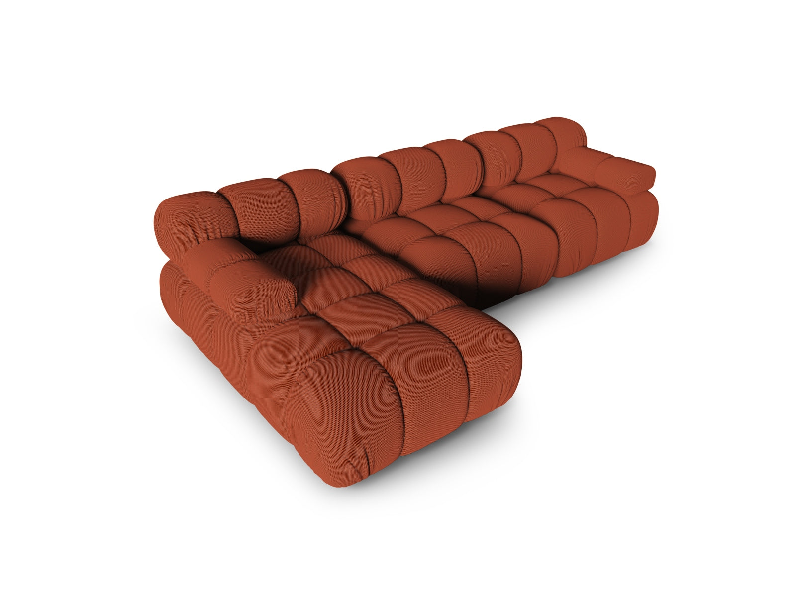 Modulares Bellis Ecksofa links, 4-Sitzer, 155 cm, in trendigem Brick-Sonic, perfekt für stilvolle Wohnzimmergestaltung.