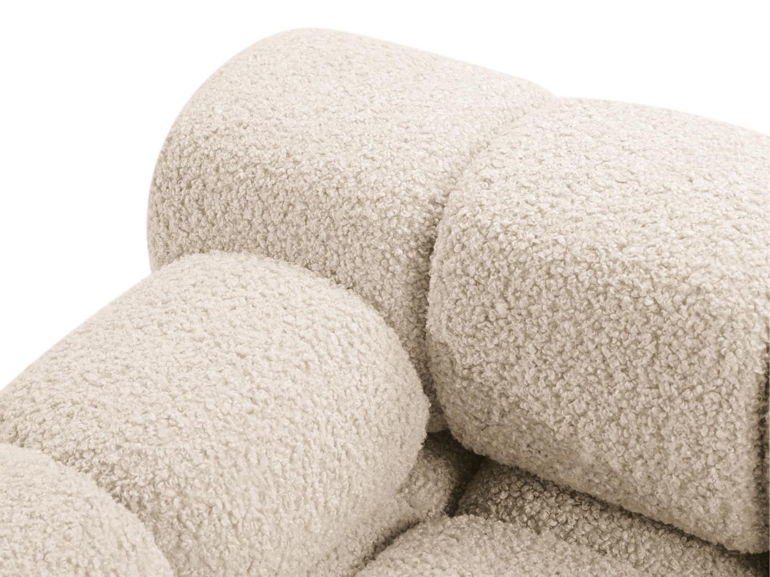 Bellis Boucle modulares Ecksofa links 4 Sitzer 155cm in Light Beige präsentiert im Onlineshop von KAQTU Design AG. Ecksofa links ist von Micadoni