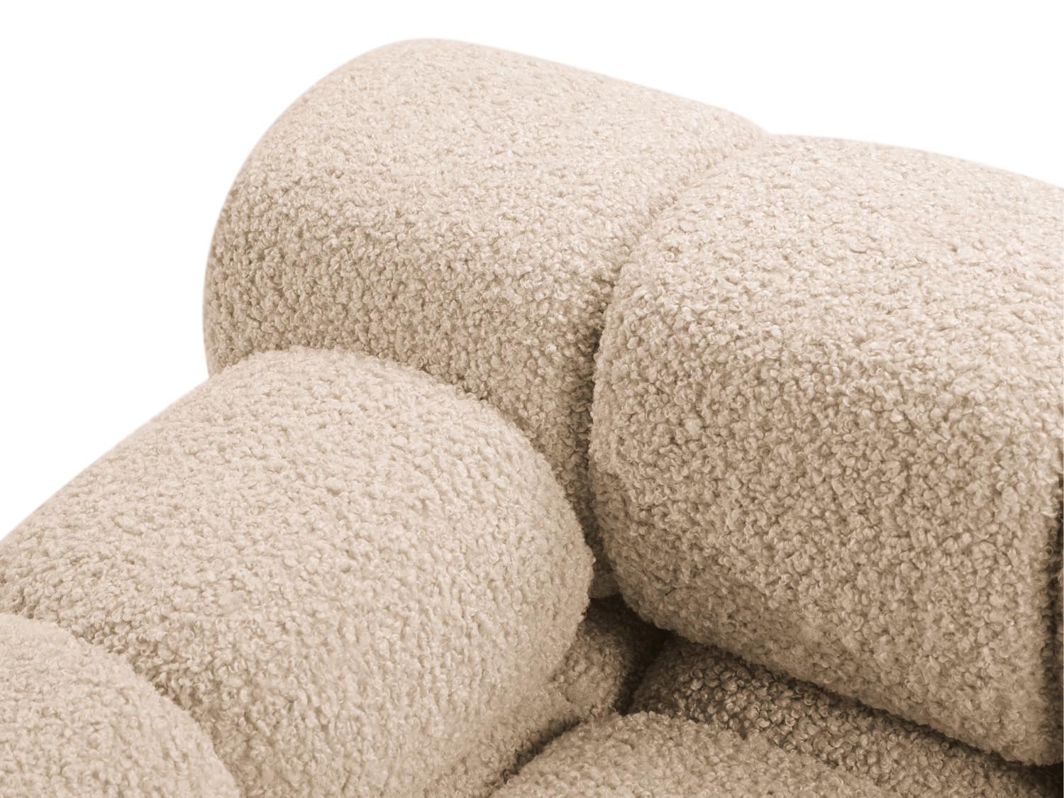Bellis Boucle modulares Ecksofa links 4 Sitzer 155cm in Sand präsentiert im Onlineshop von KAQTU Design AG. Ecksofa links ist von Micadoni