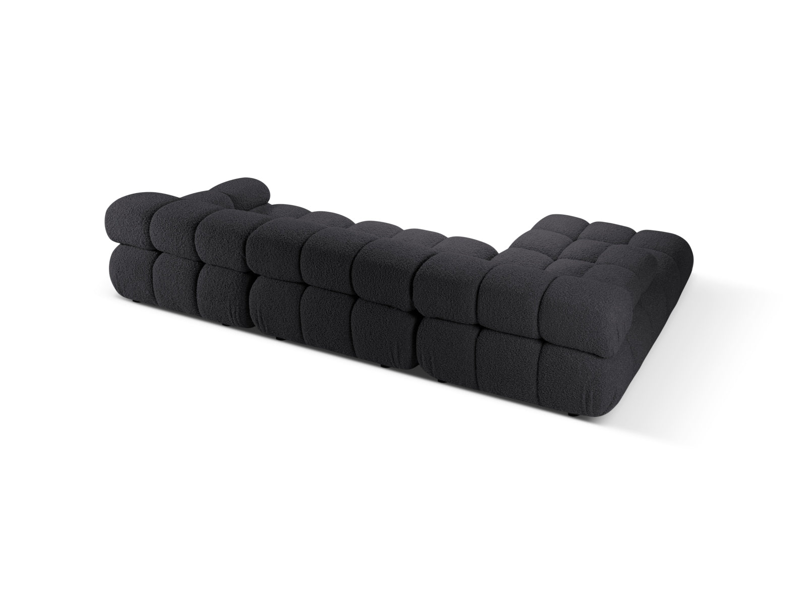 Bellis Boucle modulares Ecksofa links 4 Sitzer 155cm in Graphite präsentiert im Onlineshop von KAQTU Design AG. Ecksofa links ist von Micadoni