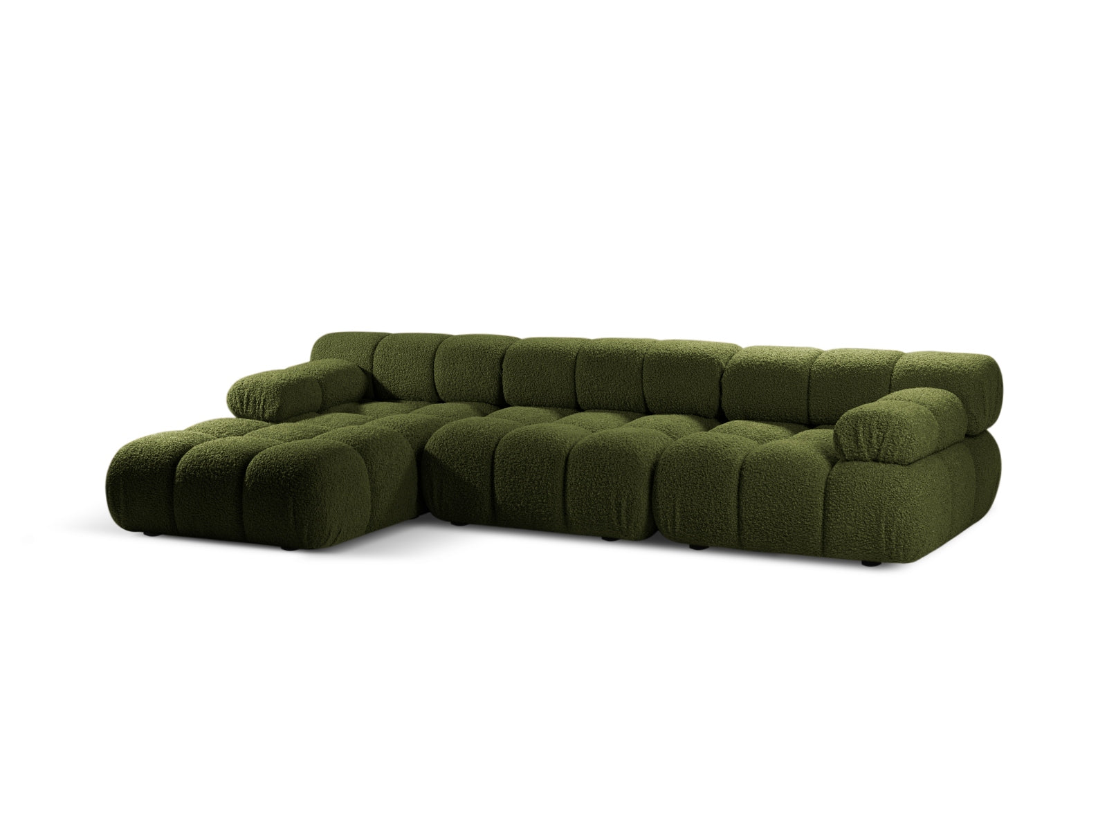 Bellis Boucle modulares Ecksofa links 4 Sitzer 155cm in Green präsentiert im Onlineshop von KAQTU Design AG. Ecksofa links ist von Micadoni