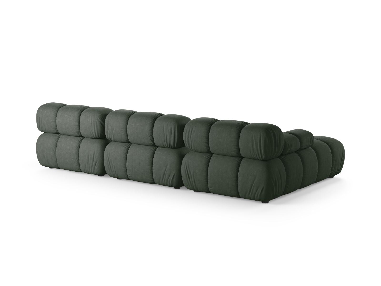 Elegantes 4-Sitzer Ecksofa Bellis in trendigem Moss Green, ideal für stilvolle Wohnräume, modular und anpassbar für jeden Bedarf.