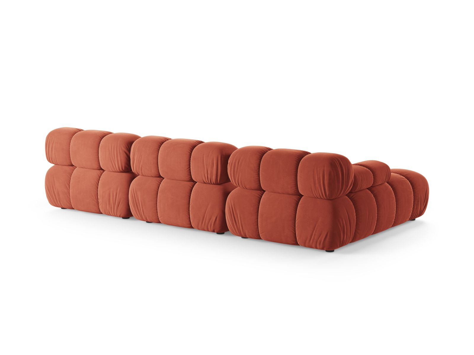 Modulares 4-Sitzer Ecksofa links Bellis in Coral-Venus, ideal für moderne Wohnräume, bietet Komfort und Stil von Micadoni.