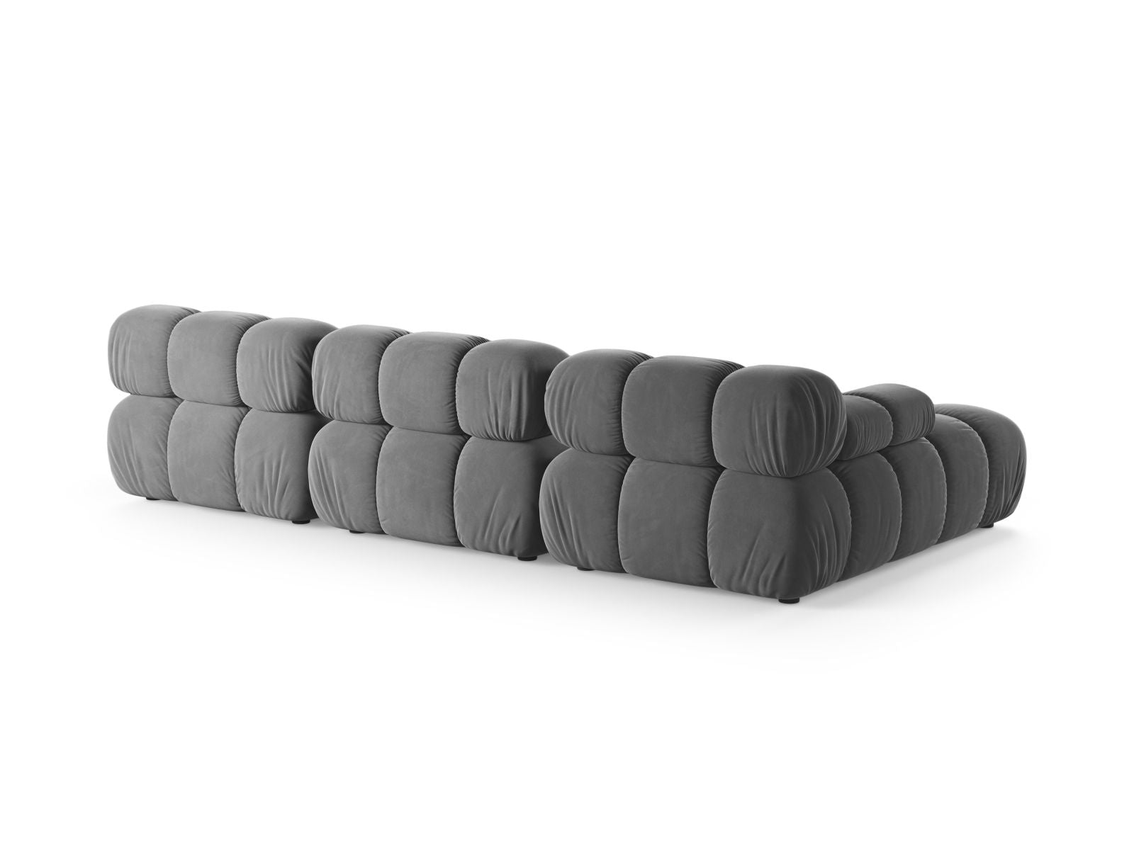 Modulares 4-Sitzer Ecksofa links Bellis in stilvollem Grau, ideal für moderne Wohnräume und gemütliche Entspannung, erhältlich bei Micadoni.