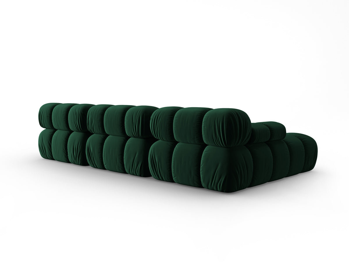 Bellis Velour modulares Ecksofa links 4 Sitzer 155cm in Bottle Green-Bluvel präsentiert im Onlineshop von KAQTU Design AG. L-Sofa links ist von Micadoni
