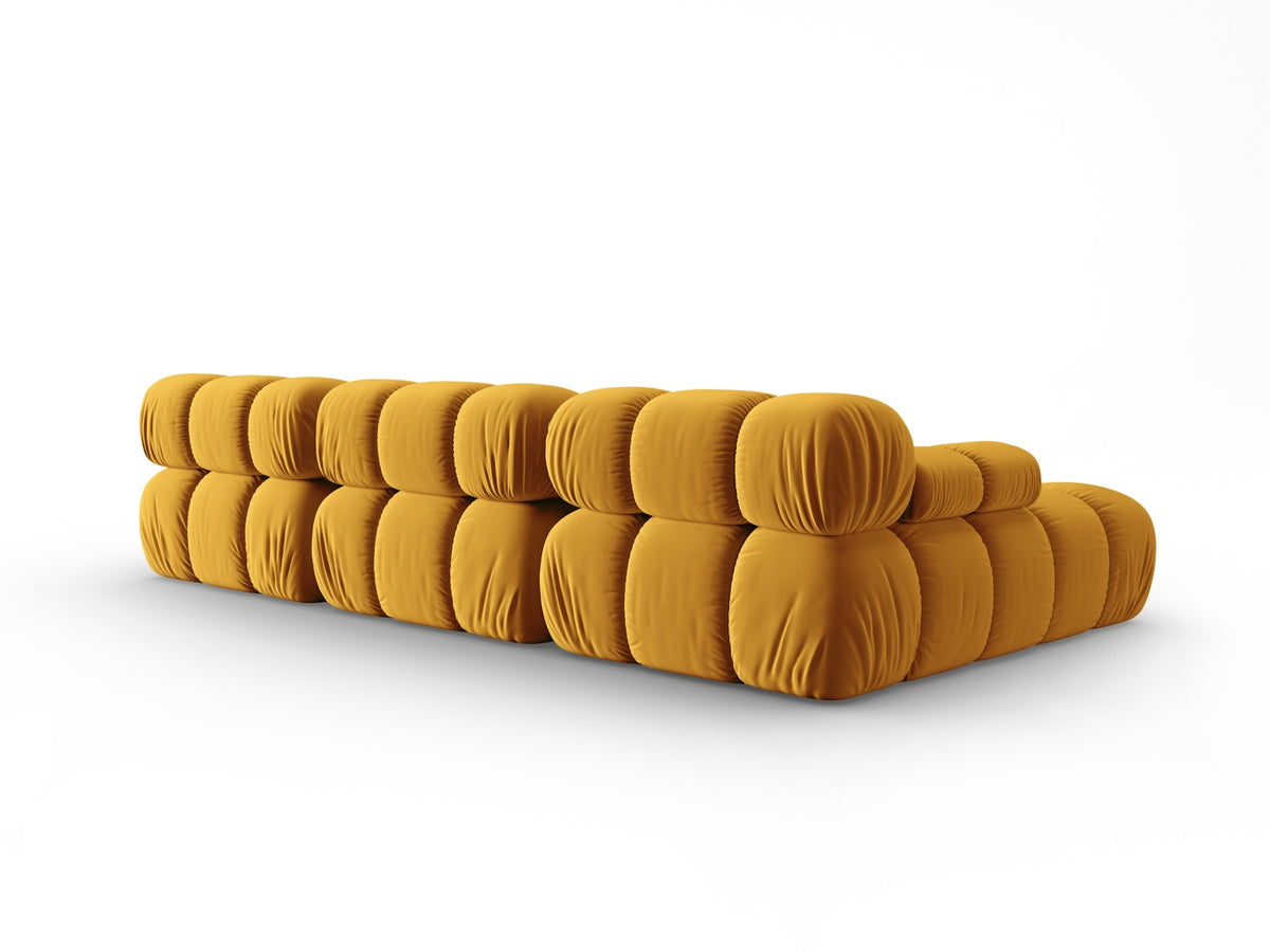 Bellis Velour modulares Ecksofa links 4 Sitzer 155cm in Yellow-Bluvel präsentiert im Onlineshop von KAQTU Design AG. L-Sofa links ist von Micadoni