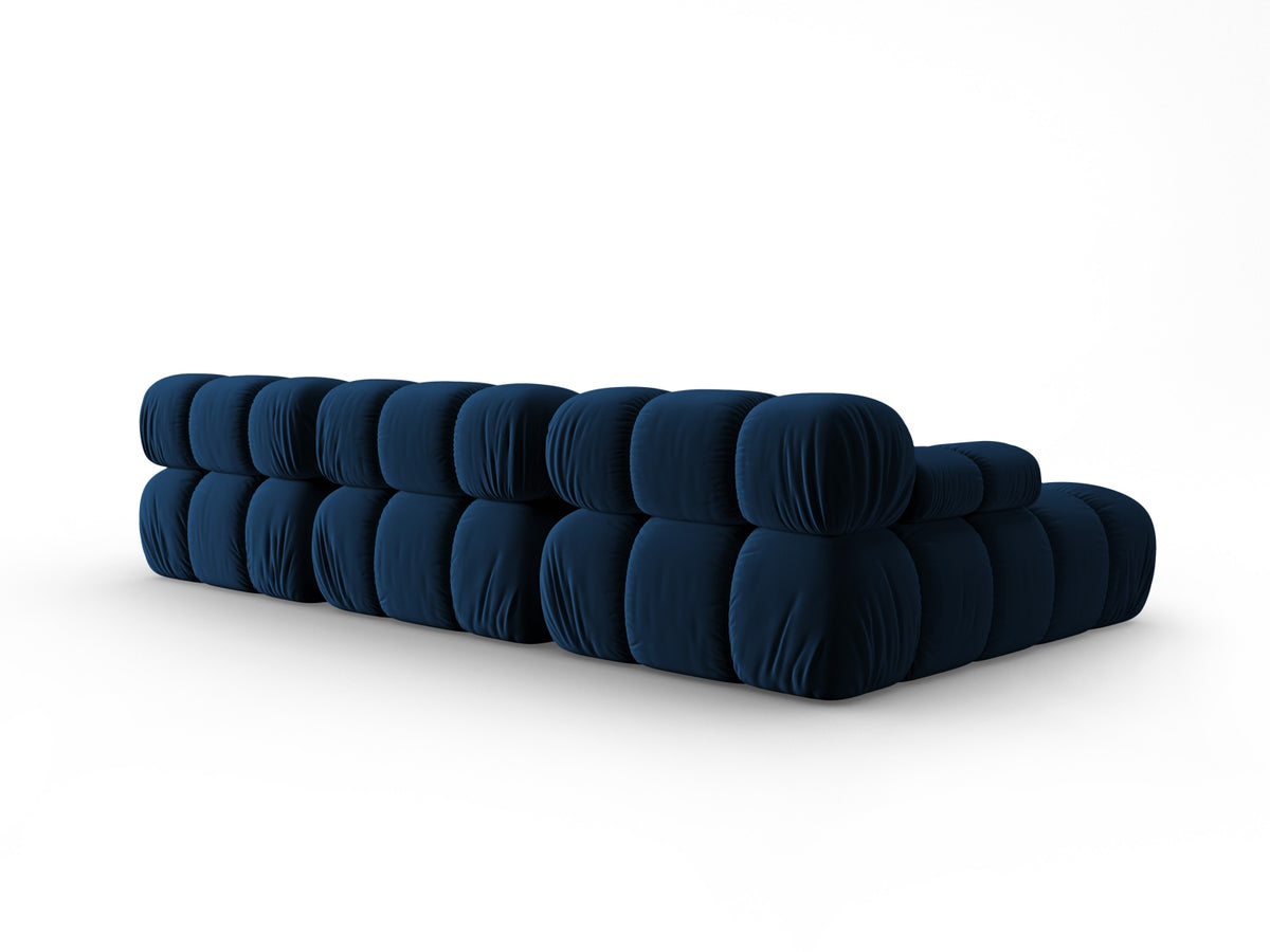 Bellis Velour modulares Ecksofa links 4 Sitzer 155cm in Royal Blue-Bluvel präsentiert im Onlineshop von KAQTU Design AG. L-Sofa links ist von Micadoni
