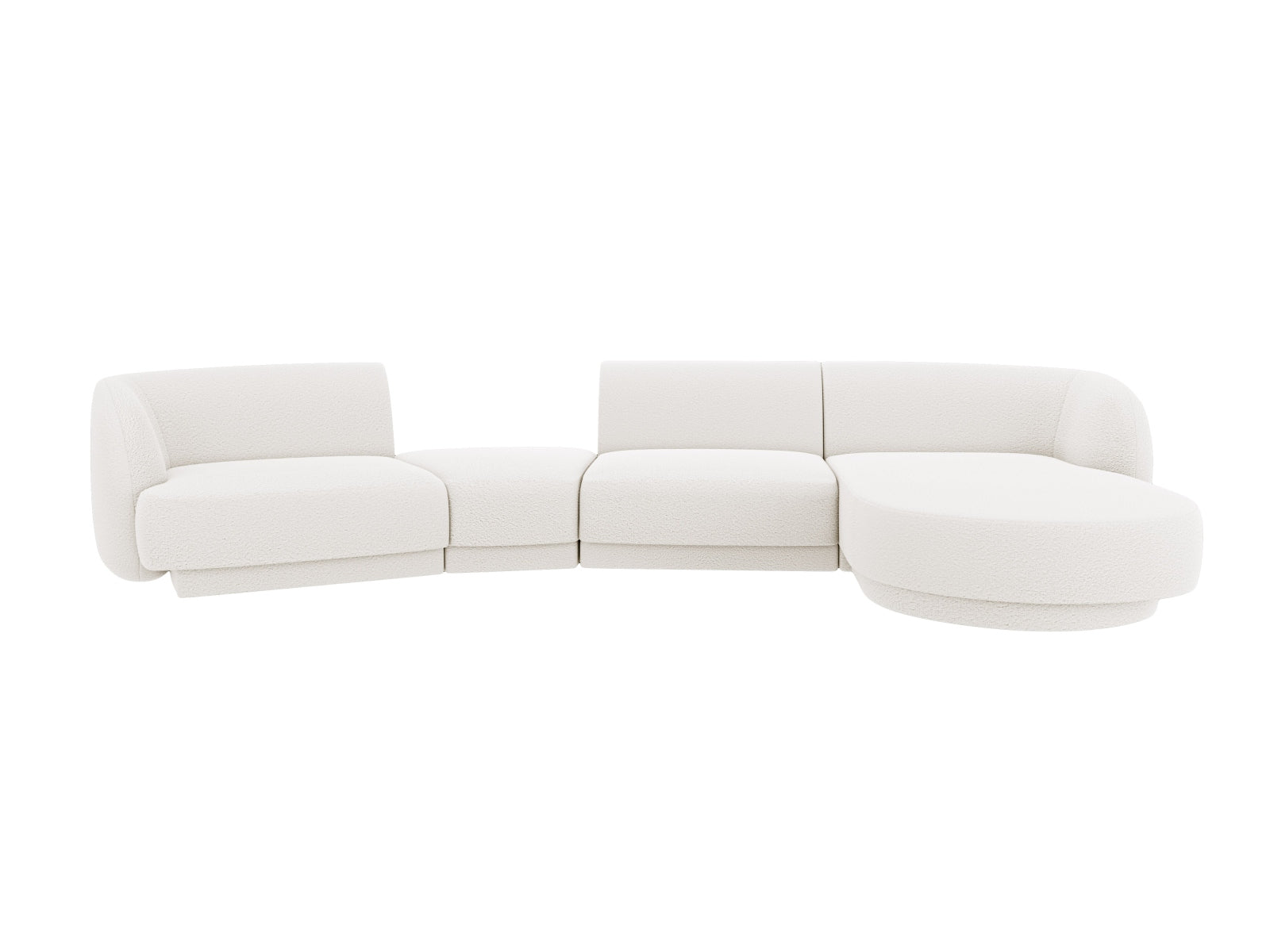 Miley Modulares Sofa rechts 4 Sitzer in White präsentiert im Onlineshop von KAQTU Design AG. L-Sofa rechts ist von Micadoni