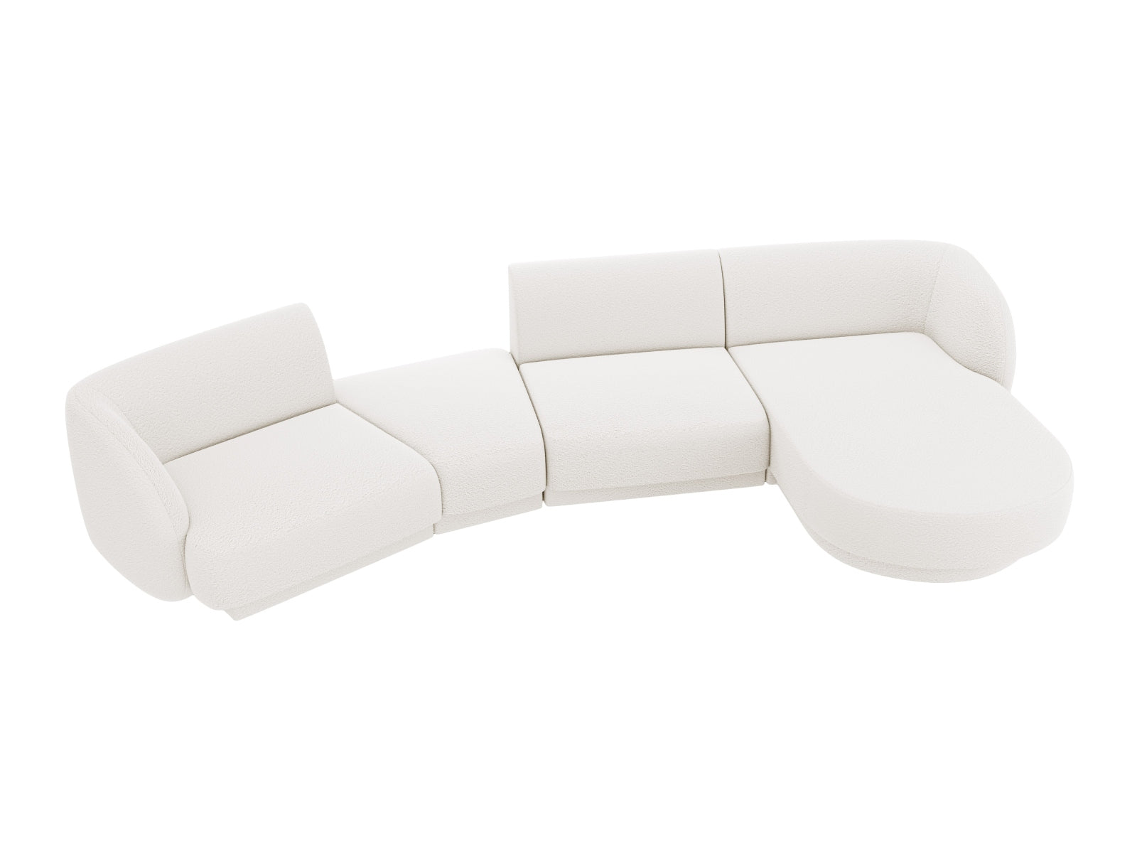 Miley Modulares Sofa rechts 4 Sitzer in White präsentiert im Onlineshop von KAQTU Design AG. L-Sofa rechts ist von Micadoni