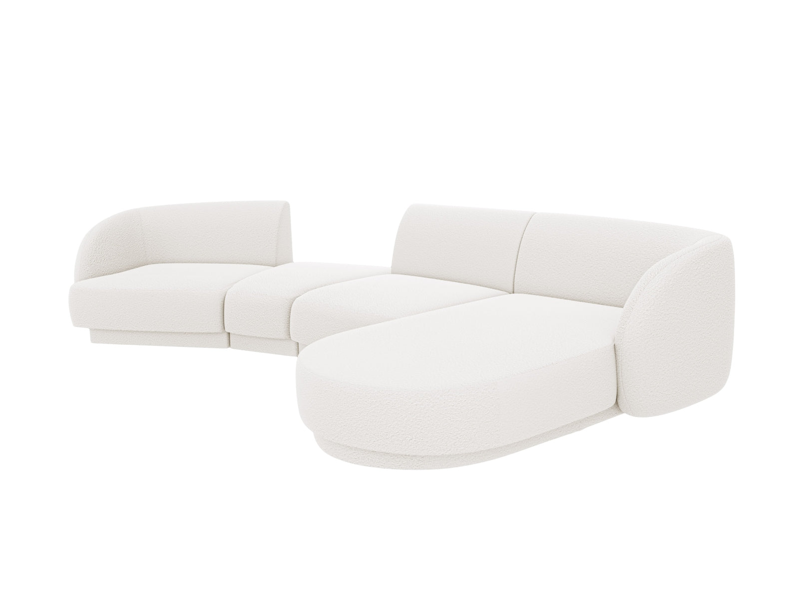Miley Modulares Sofa rechts 4 Sitzer in White präsentiert im Onlineshop von KAQTU Design AG. L-Sofa rechts ist von Micadoni