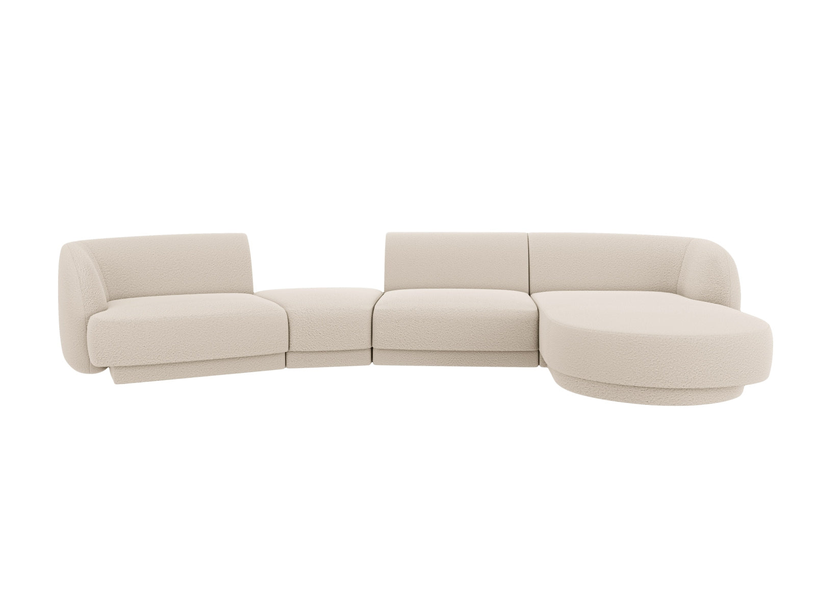 Miley Modulares Sofa rechts 4 Sitzer in Beige präsentiert im Onlineshop von KAQTU Design AG. L-Sofa rechts ist von Micadoni