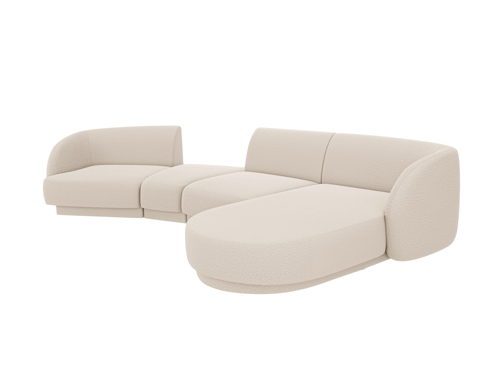 Miley Modulares Sofa rechts 4 Sitzer in Beige präsentiert im Onlineshop von KAQTU Design AG. L-Sofa rechts ist von Micadoni