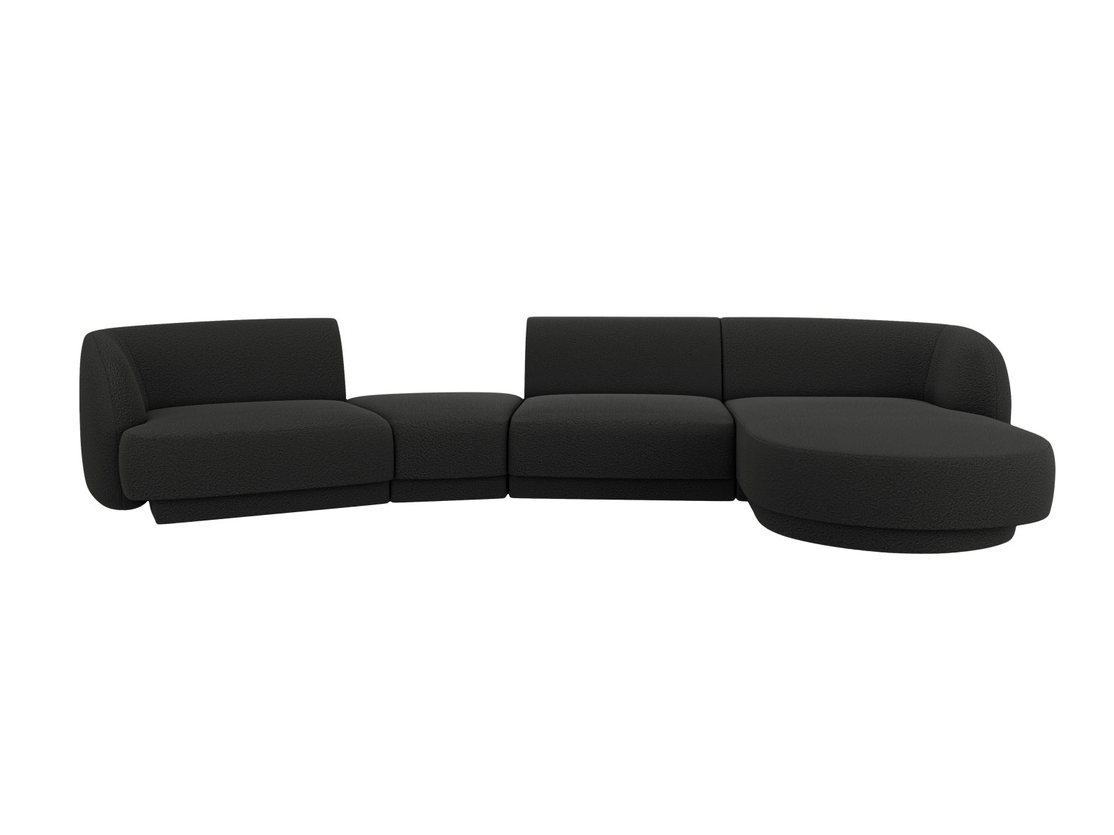 Miley Modulares Sofa rechts 4 Sitzer in Black präsentiert im Onlineshop von KAQTU Design AG. L-Sofa rechts ist von Micadoni
