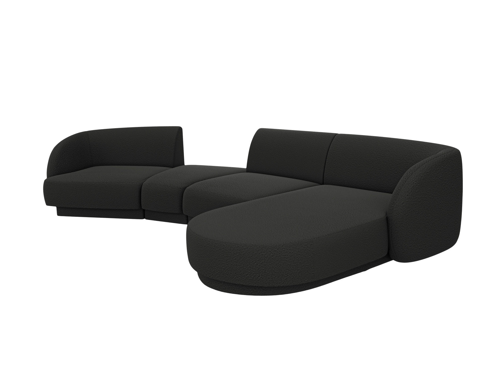 Miley Modulares Sofa rechts 4 Sitzer in Black präsentiert im Onlineshop von KAQTU Design AG. L-Sofa rechts ist von Micadoni