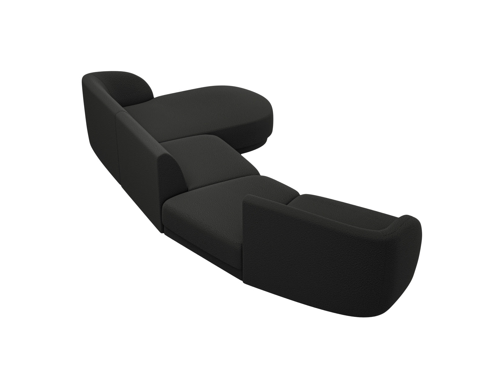 Miley Modulares Sofa rechts 4 Sitzer in Black präsentiert im Onlineshop von KAQTU Design AG. L-Sofa rechts ist von Micadoni