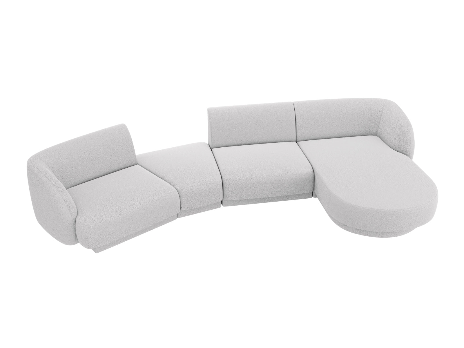 Miley Modulares Sofa rechts 4 Sitzer in Light Grey präsentiert im Onlineshop von KAQTU Design AG. L-Sofa rechts ist von Micadoni