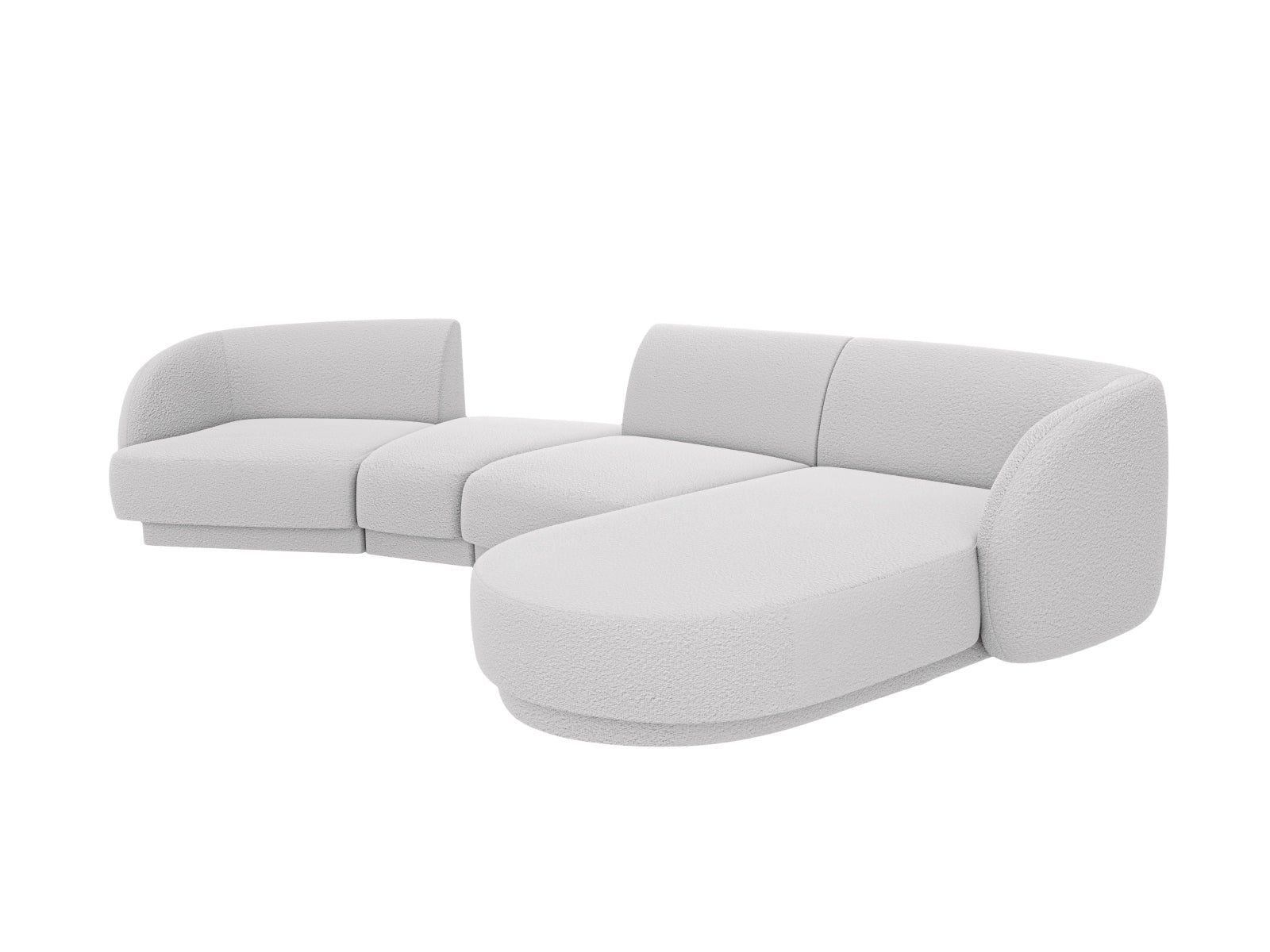 Miley Modulares Sofa rechts 4 Sitzer in Light Grey präsentiert im Onlineshop von KAQTU Design AG. L-Sofa rechts ist von Micadoni