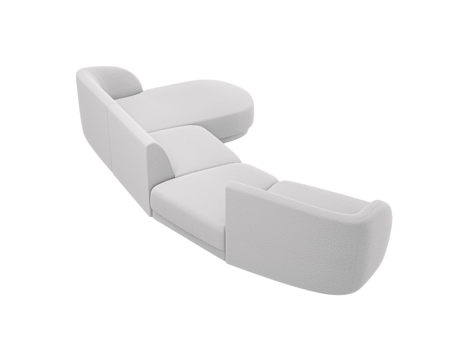 Miley Modulares Sofa rechts 4 Sitzer in Light Grey präsentiert im Onlineshop von KAQTU Design AG. L-Sofa rechts ist von Micadoni