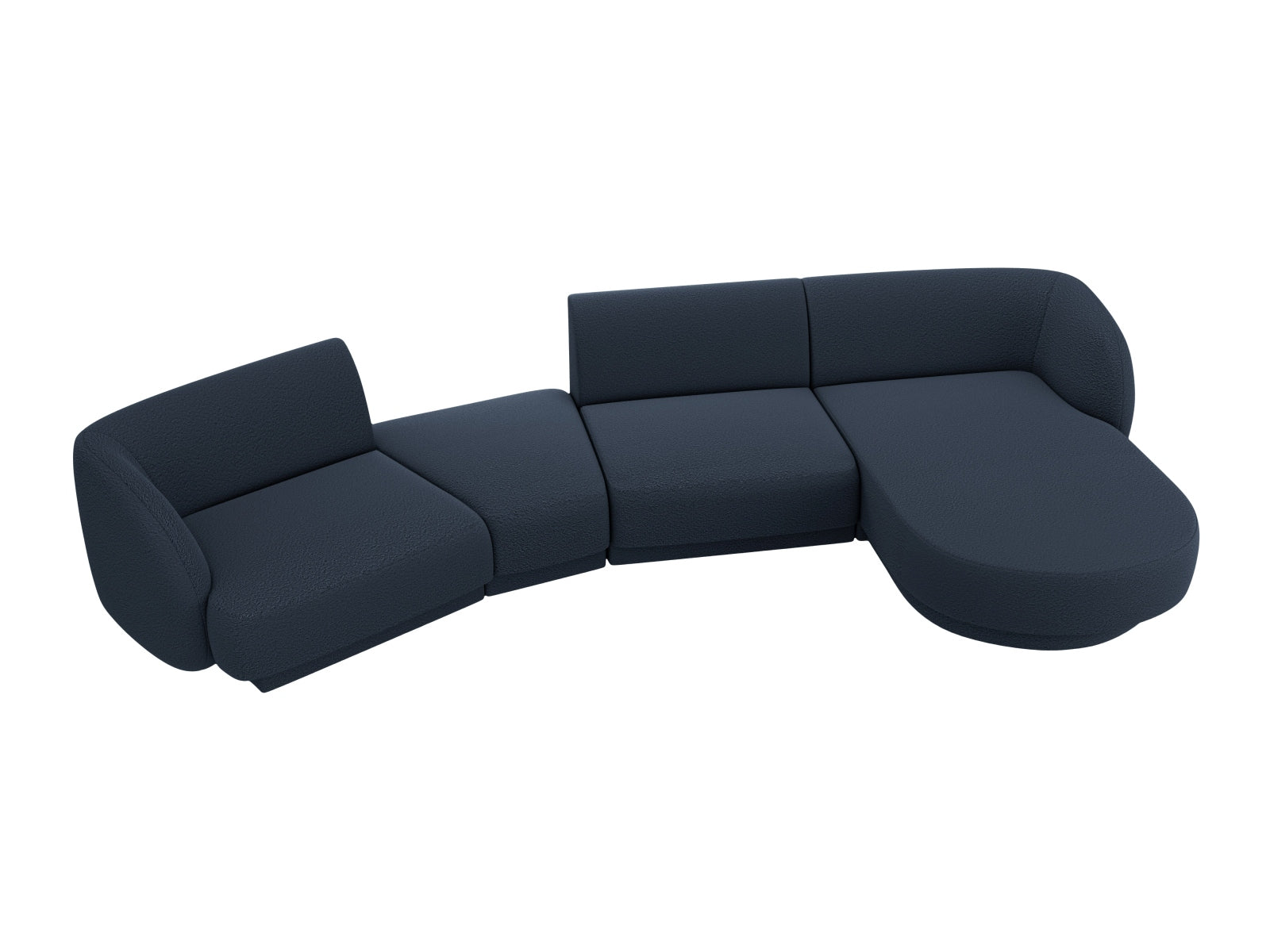 Miley Modulares Sofa rechts 4 Sitzer in Dark Blue präsentiert im Onlineshop von KAQTU Design AG. L-Sofa rechts ist von Micadoni