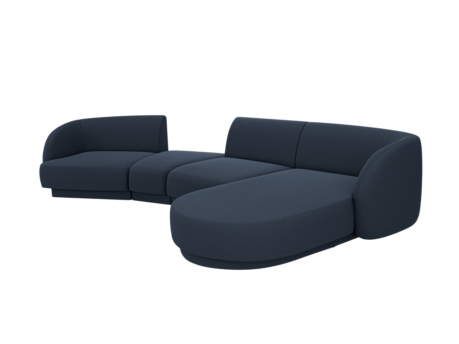 Miley Modulares Sofa rechts 4 Sitzer in Dark Blue präsentiert im Onlineshop von KAQTU Design AG. L-Sofa rechts ist von Micadoni