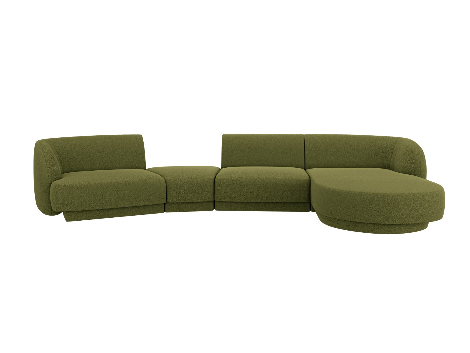Miley Modulares Sofa rechts 4 Sitzer in Dark Olive Green präsentiert im Onlineshop von KAQTU Design AG. L-Sofa rechts ist von Micadoni