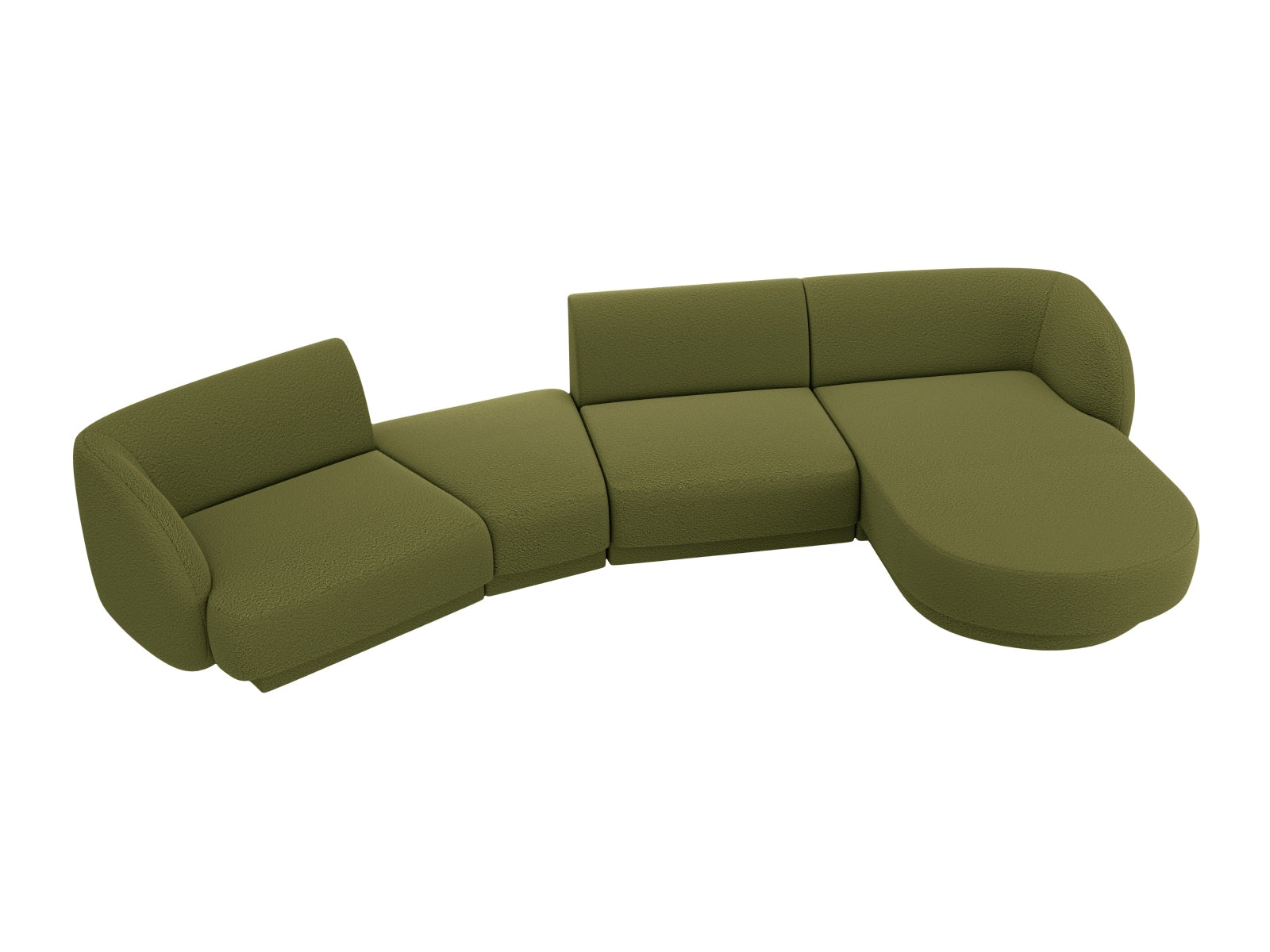Miley Modulares Sofa rechts 4 Sitzer in Dark Olive Green präsentiert im Onlineshop von KAQTU Design AG. L-Sofa rechts ist von Micadoni