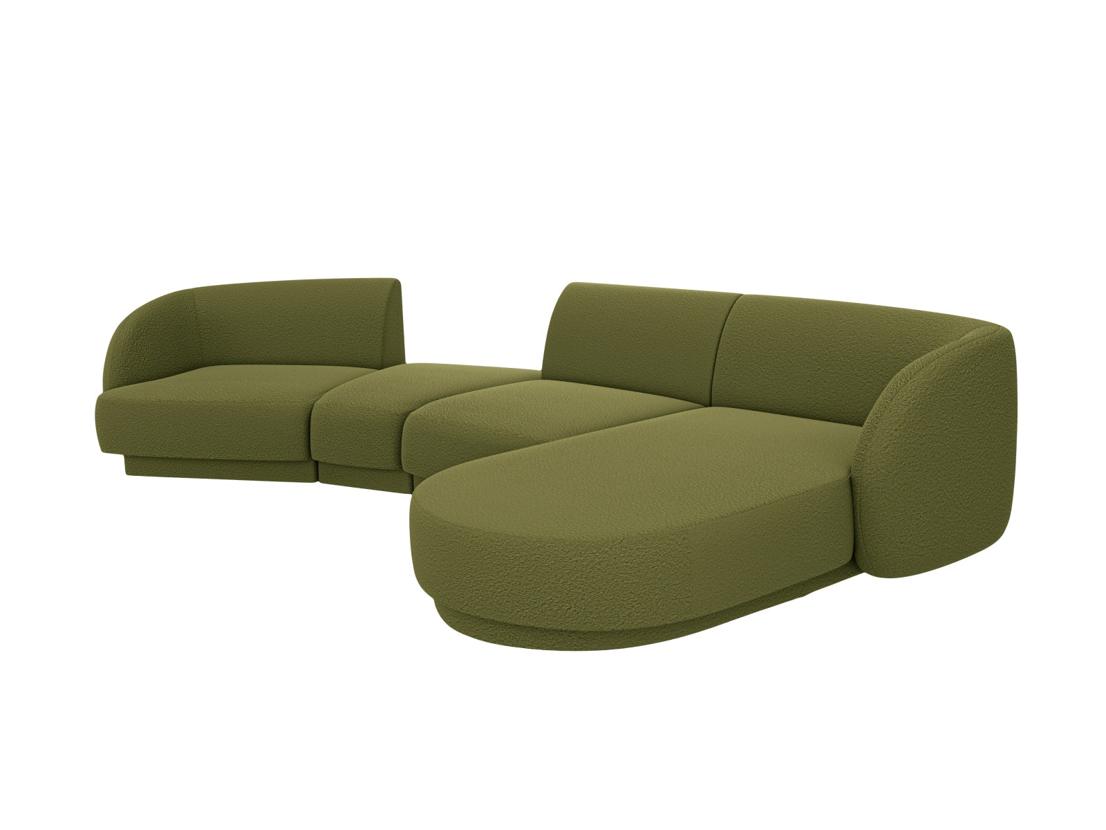 Miley Modulares Sofa rechts 4 Sitzer in Dark Olive Green präsentiert im Onlineshop von KAQTU Design AG. L-Sofa rechts ist von Micadoni