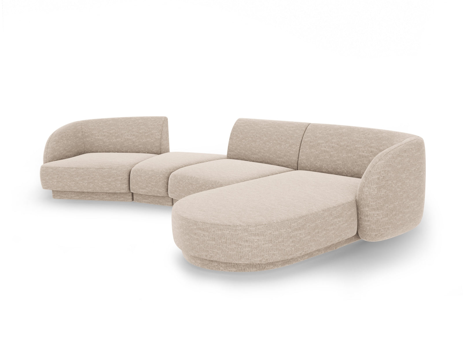 Miley Modulares Sofa rechts 4 Sitzer in Beige präsentiert im Onlineshop von KAQTU Design AG. L-Sofa rechts ist von Micadoni