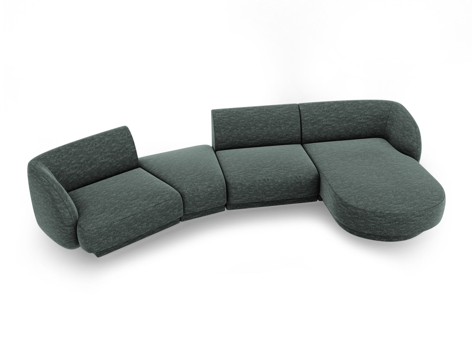 Miley Modulares Sofa rechts 4 Sitzer in Petrol präsentiert im Onlineshop von KAQTU Design AG. L-Sofa rechts ist von Micadoni