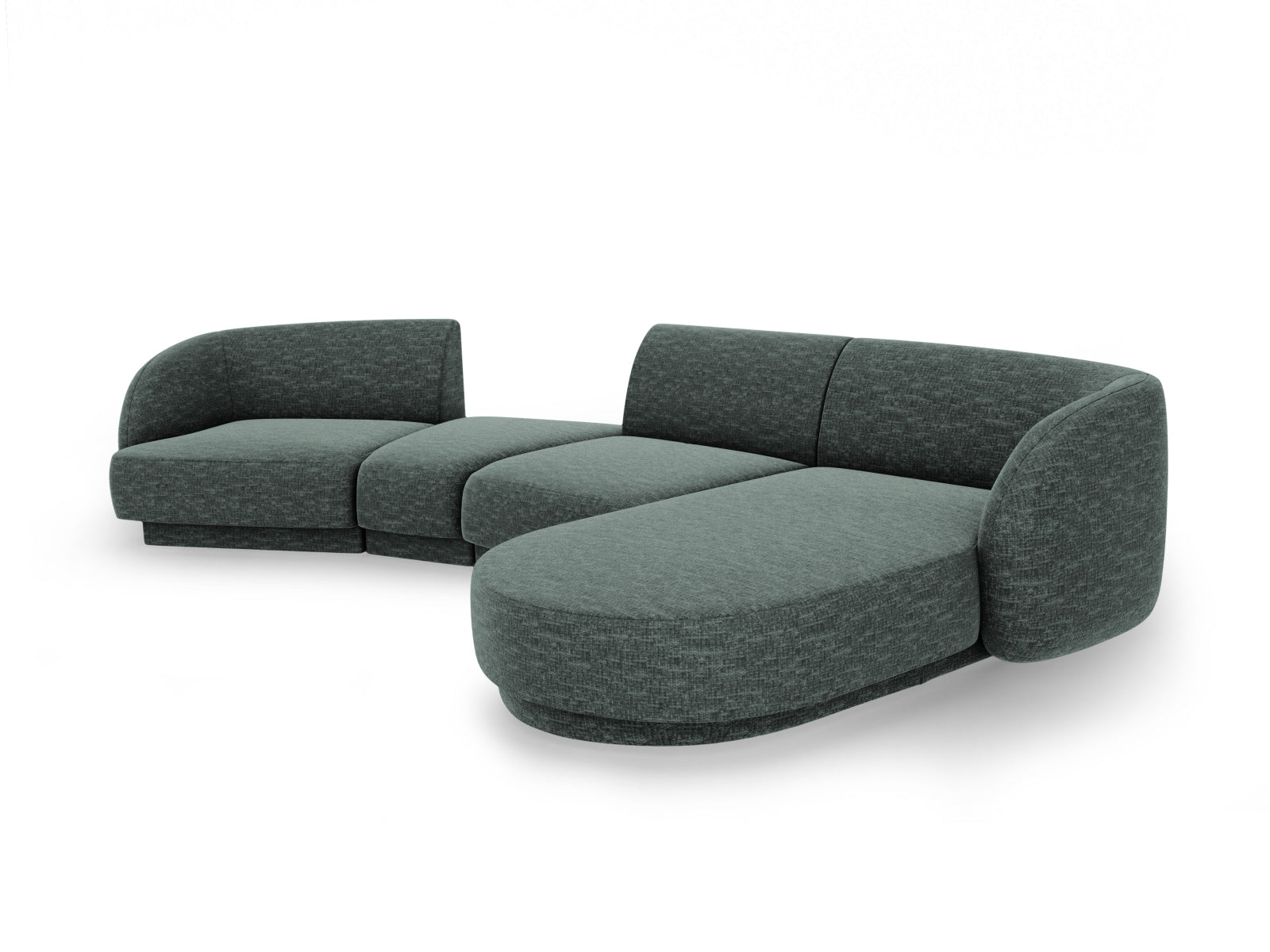 Miley Modulares Sofa rechts 4 Sitzer in Petrol präsentiert im Onlineshop von KAQTU Design AG. L-Sofa rechts ist von Micadoni
